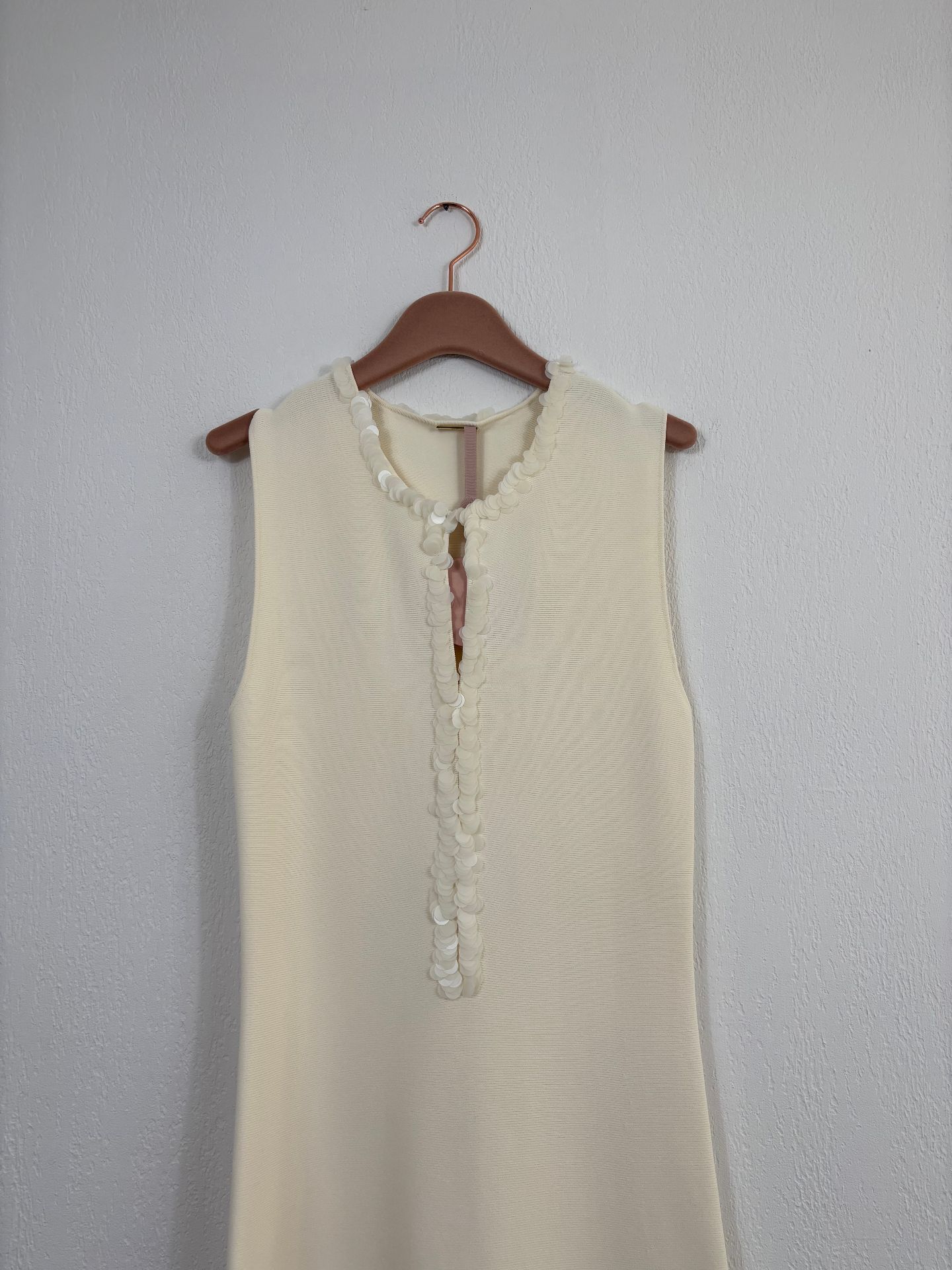 Robe longue Alexis Obarra en maille ivoire – Taille S-9
