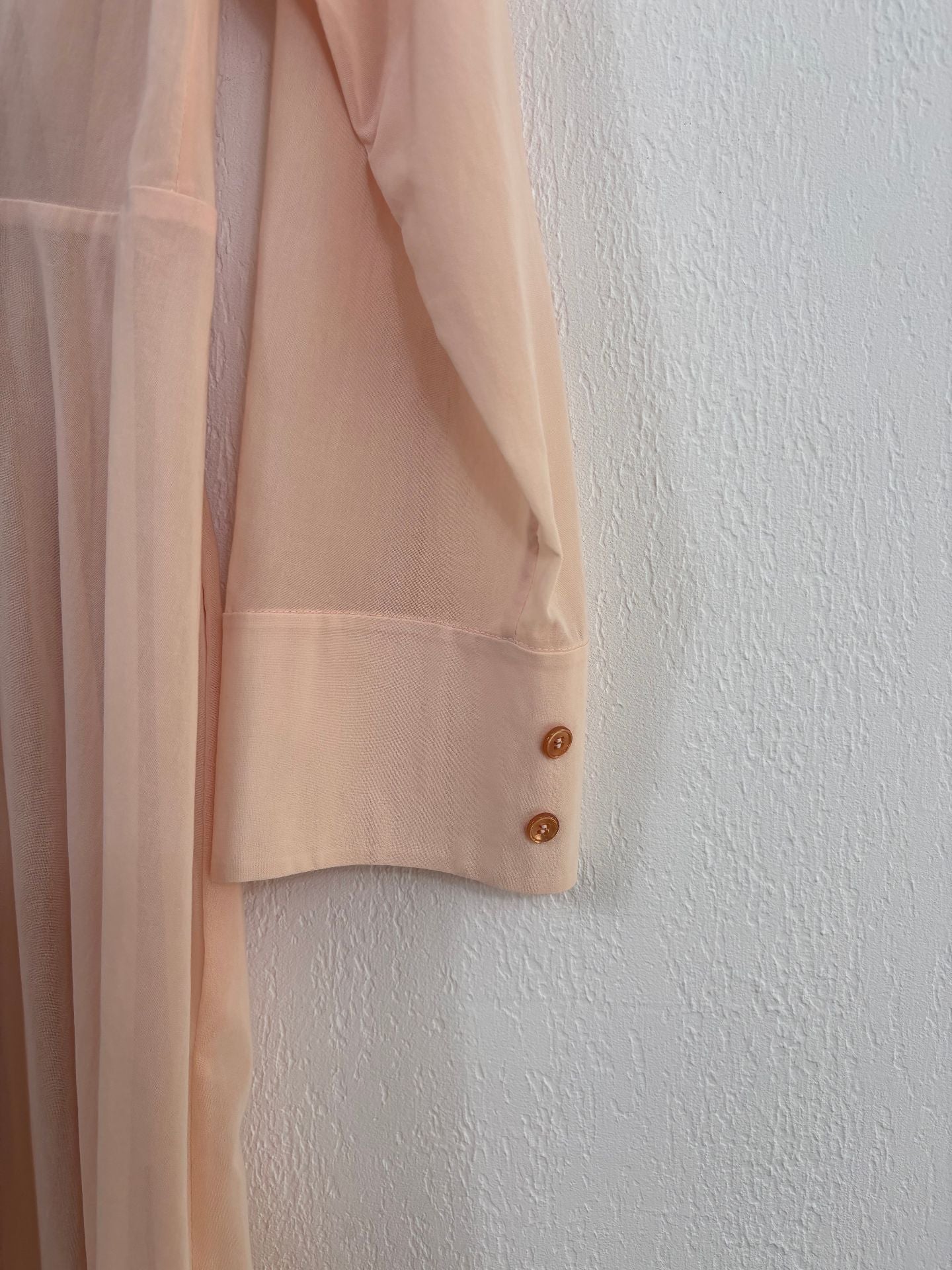 Robe chemise manches longues en voile de coton rose saumon - Akris – Taille 40-9