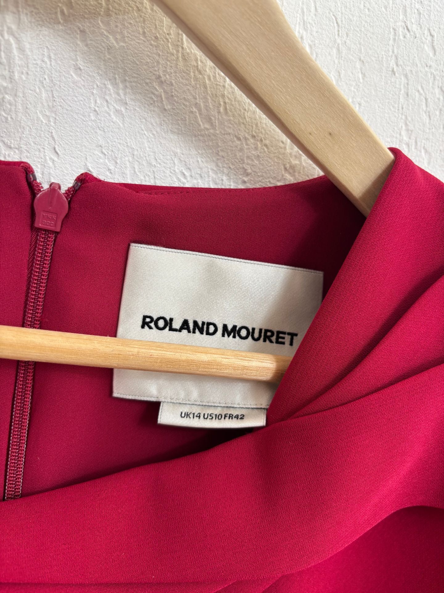 Robe midi en crêpe rouge ceinturée – Roland Mouret – Taille 40-6