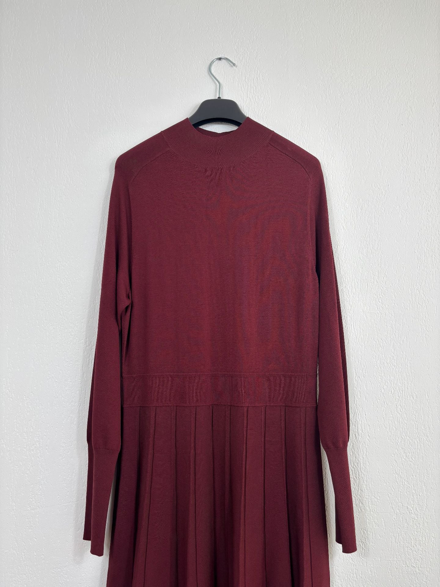 Alicia Robe midi plissée en maille rouge framboise - Reiss – Taille L-4