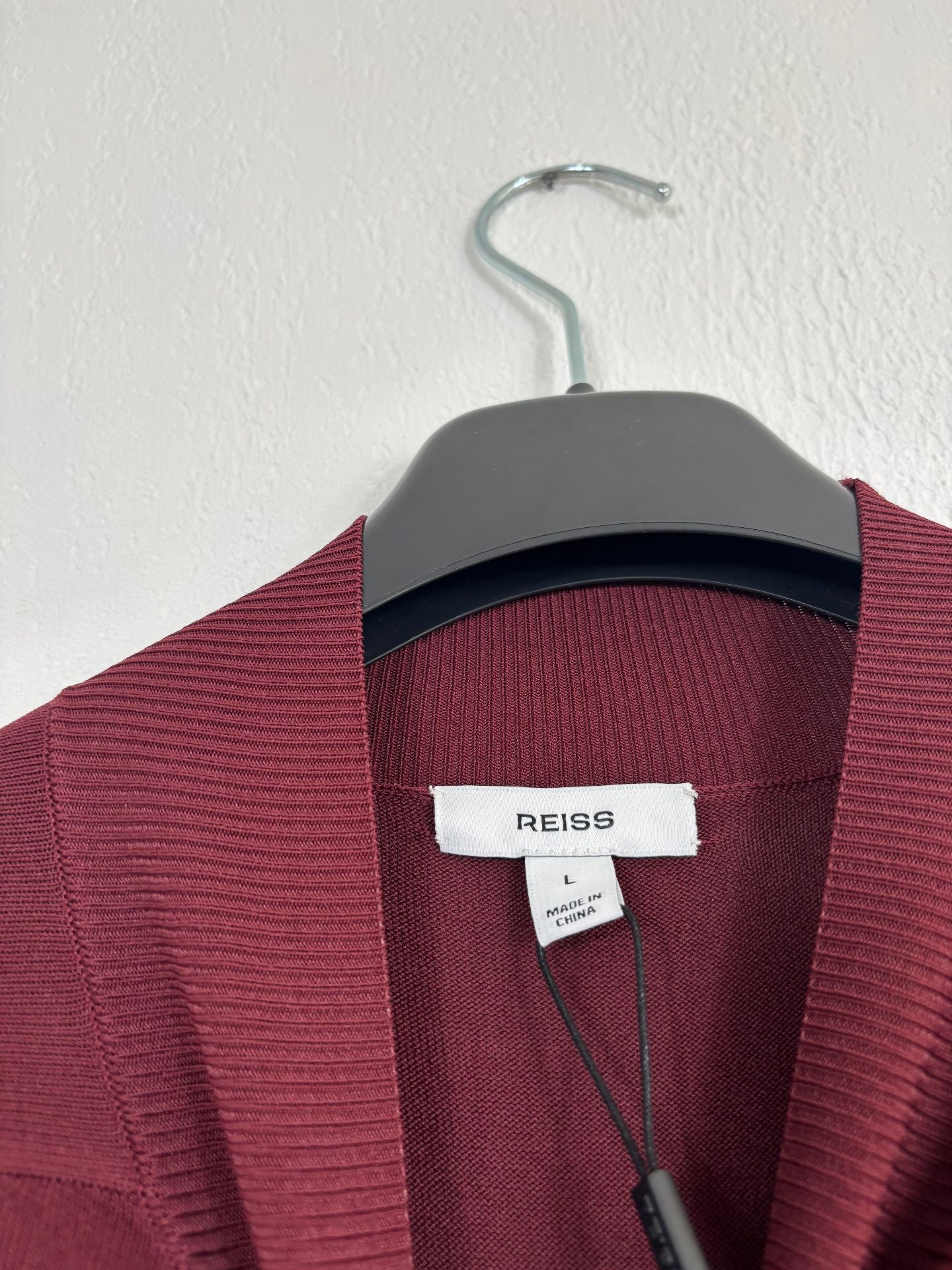 Alicia Robe midi plissée en maille rouge framboise - Reiss – Taille L-6