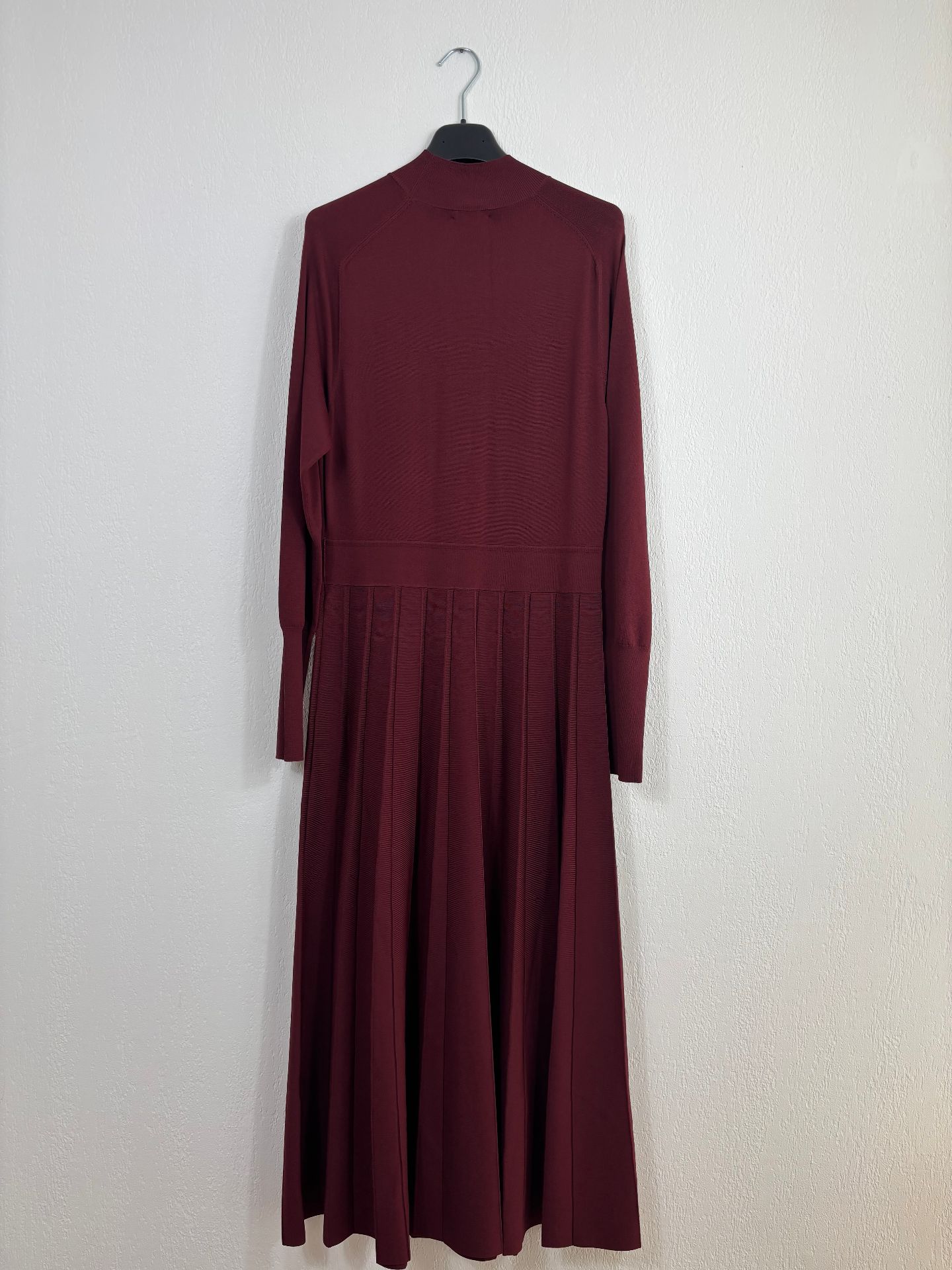 Alicia Robe midi plissée en maille rouge framboise - Reiss – Taille L-7