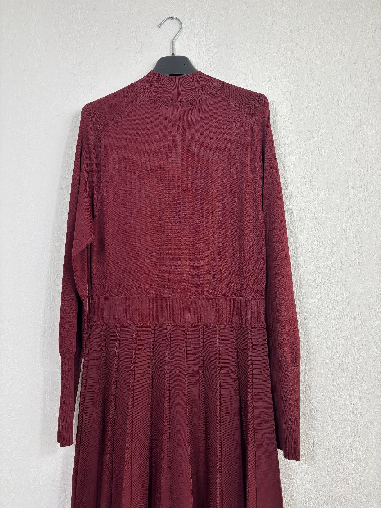 Alicia Robe midi plissée en maille rouge framboise - Reiss – Taille L-8