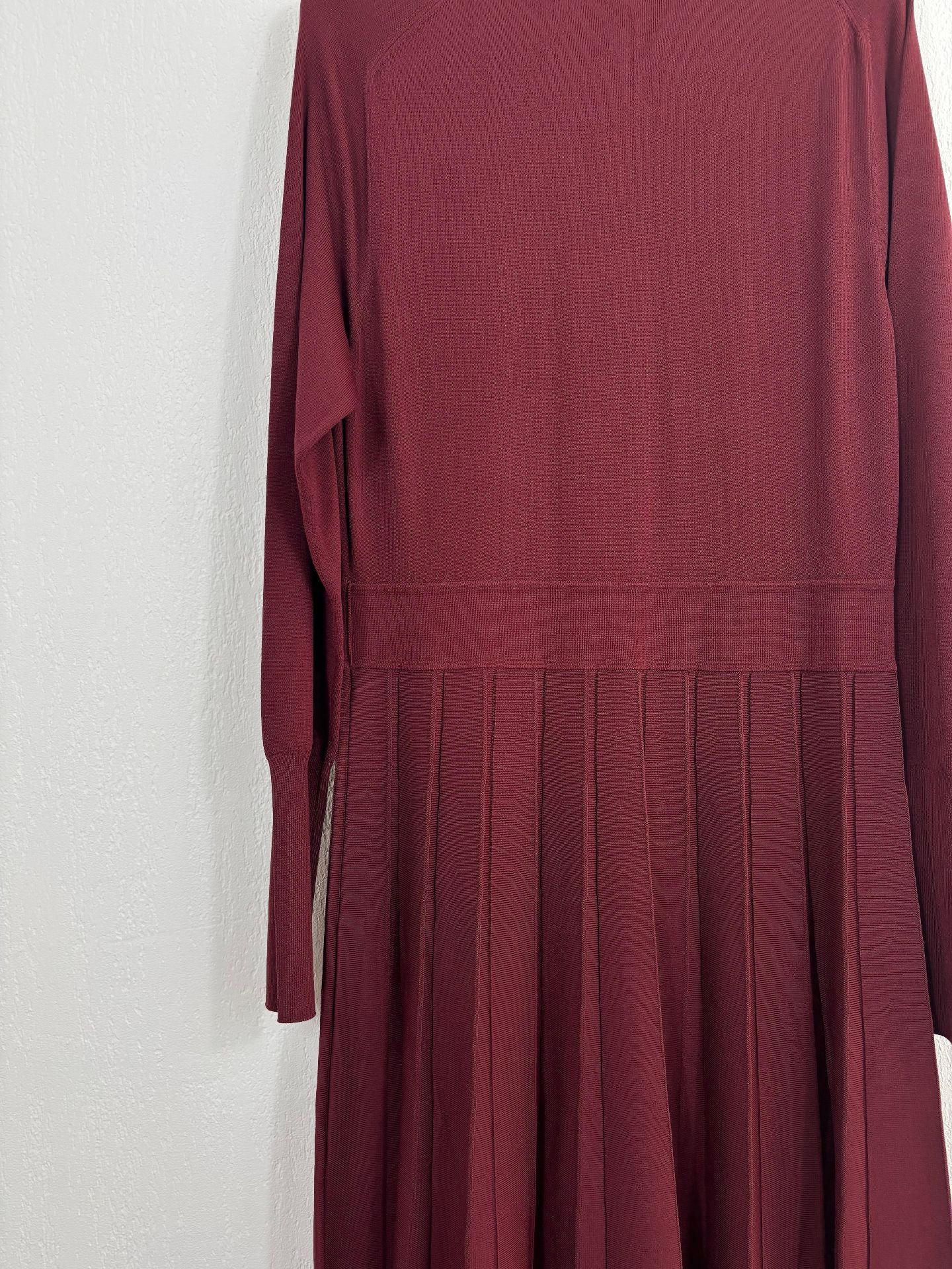 Alicia Robe midi plissée en maille rouge framboise - Reiss – Taille L-10