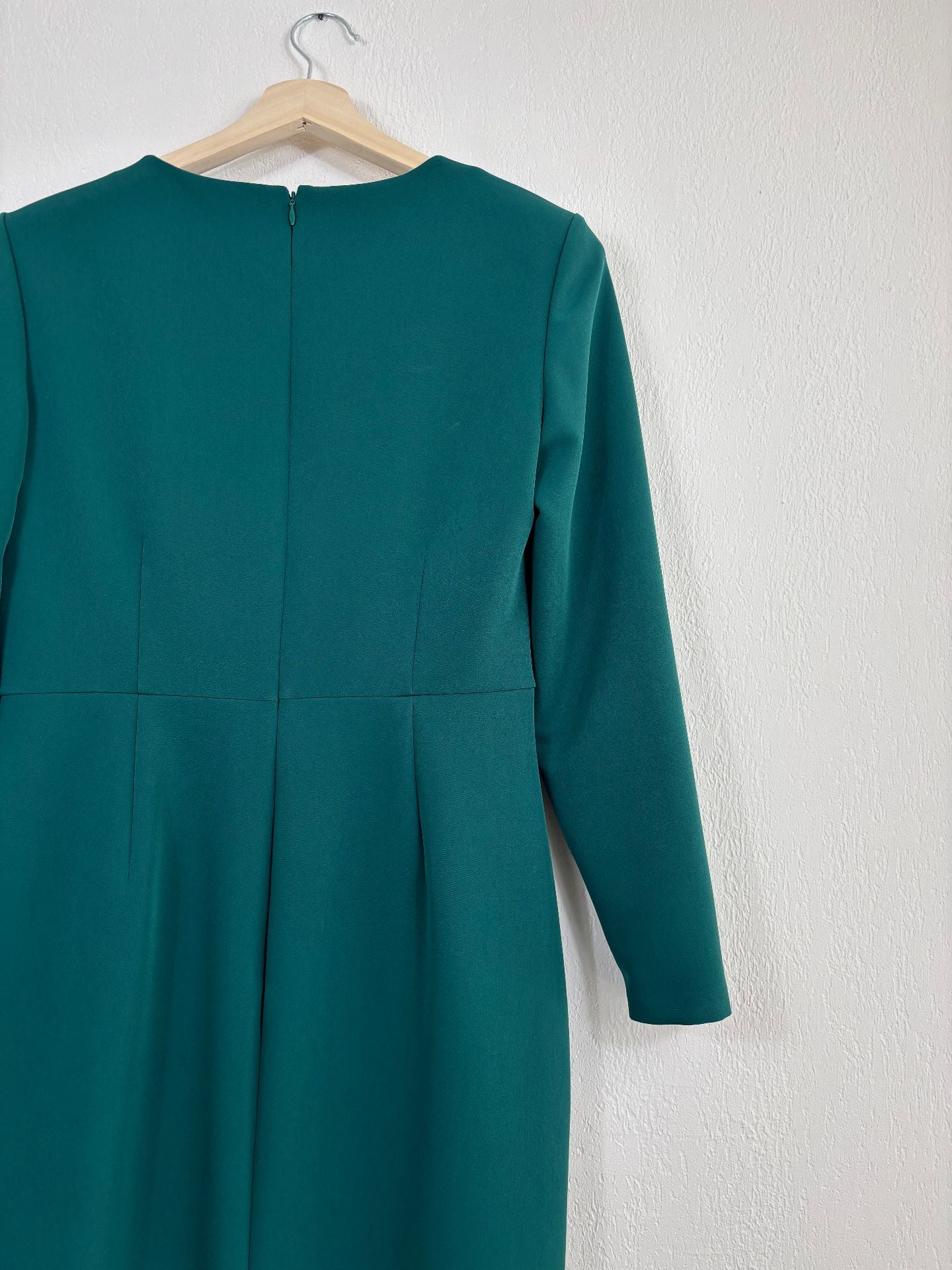 Robe midi en crêpe vert foncé ceinturée – Roland Mouret – Taille 40-11