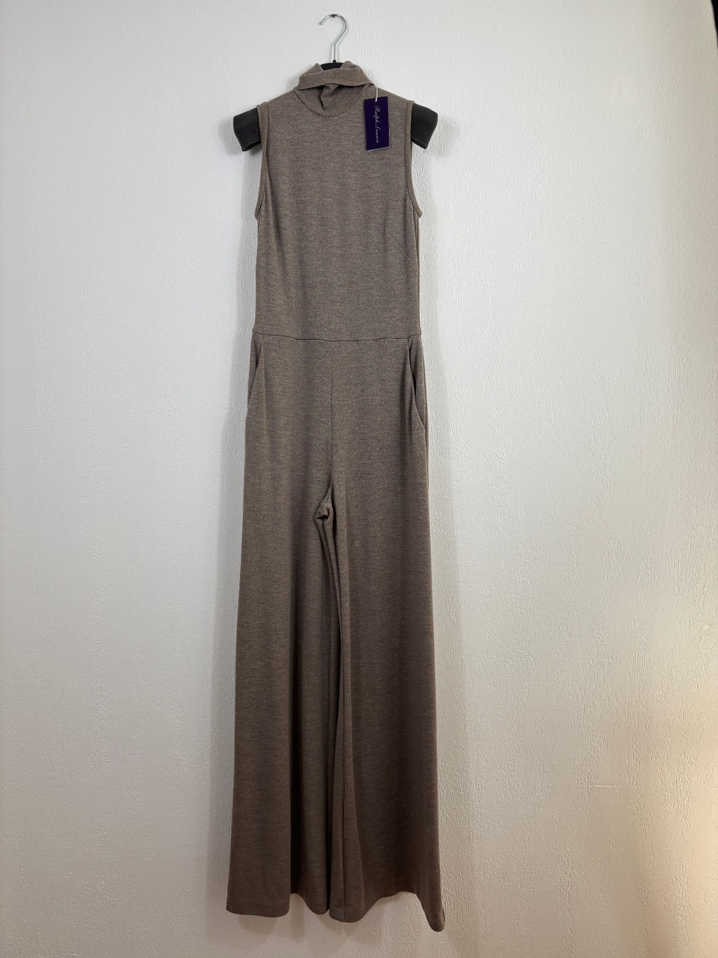 Combinaison Ralph Lauren Purple Label laine chinée taupe col roulé – T.40-2