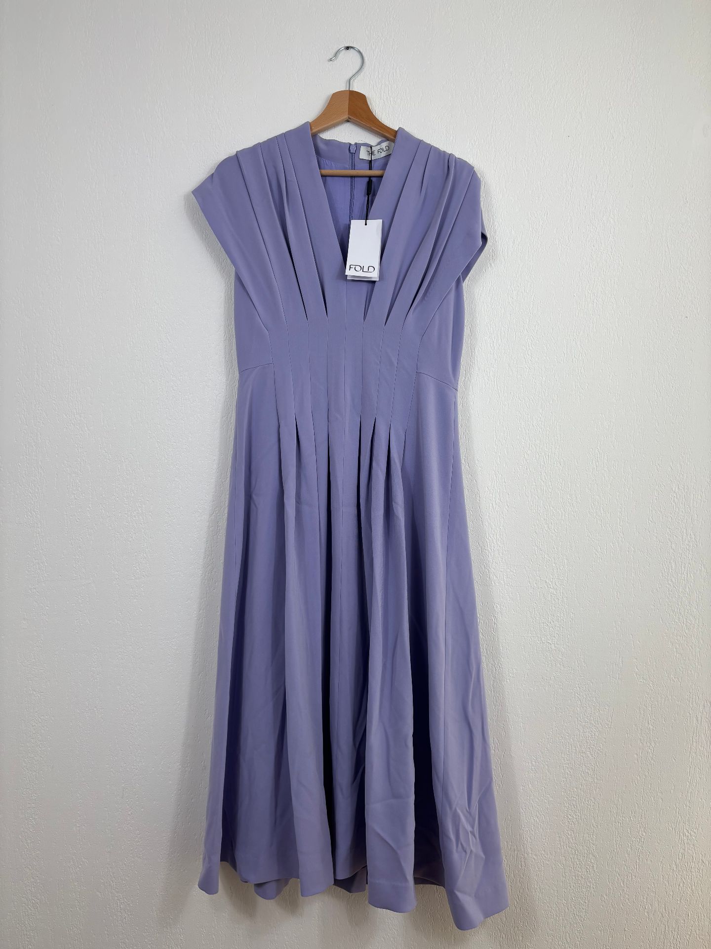 Robe The Fold Tivoli crêpe japonais lilas encolure plissée – T.38-2