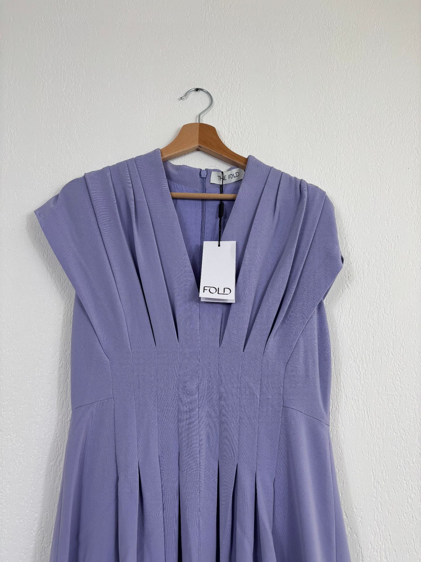 Robe The Fold Tivoli crêpe japonais lilas encolure plissée – T.38-3