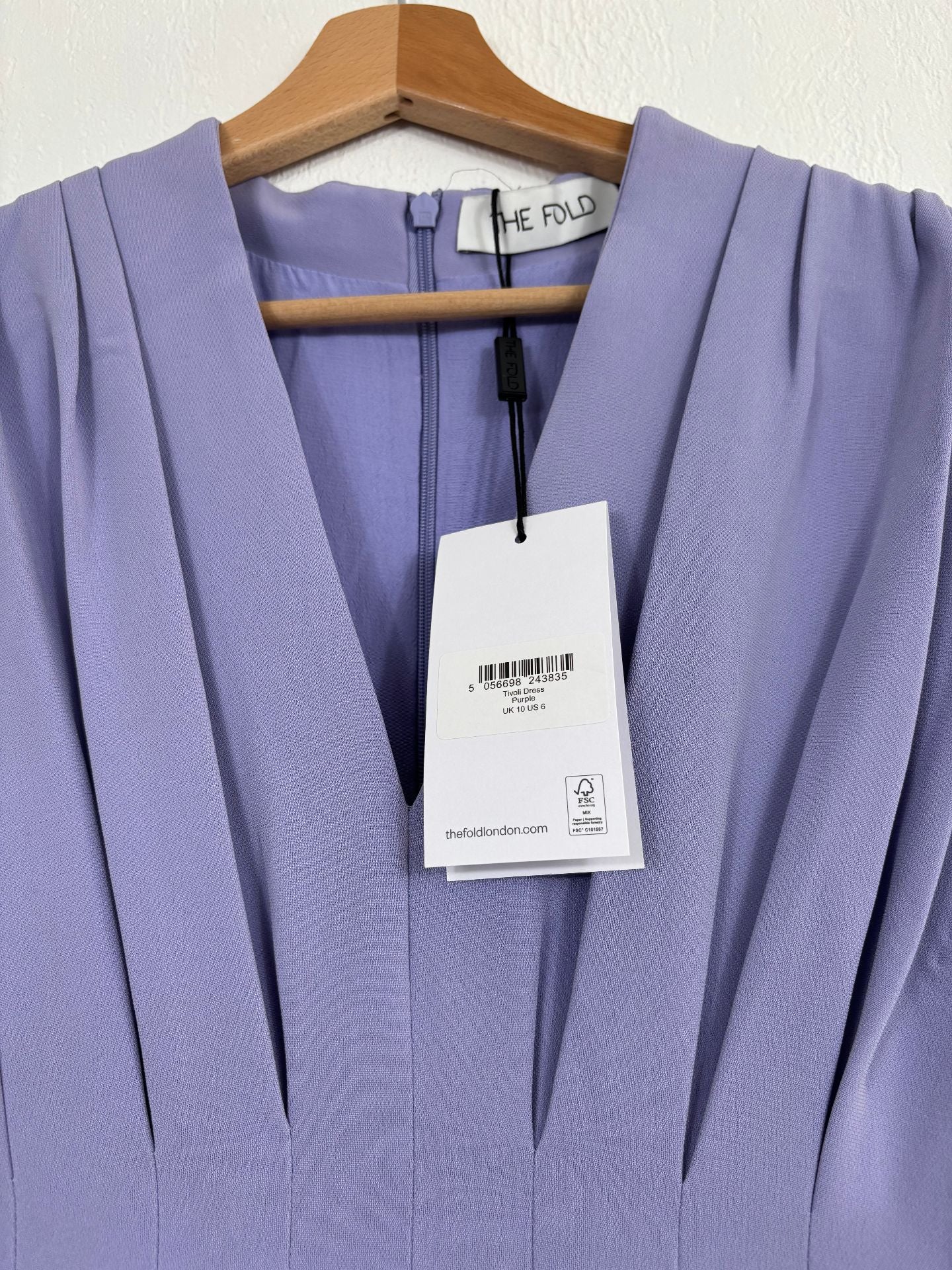 Robe The Fold Tivoli crêpe japonais lilas encolure plissée – T.38-4