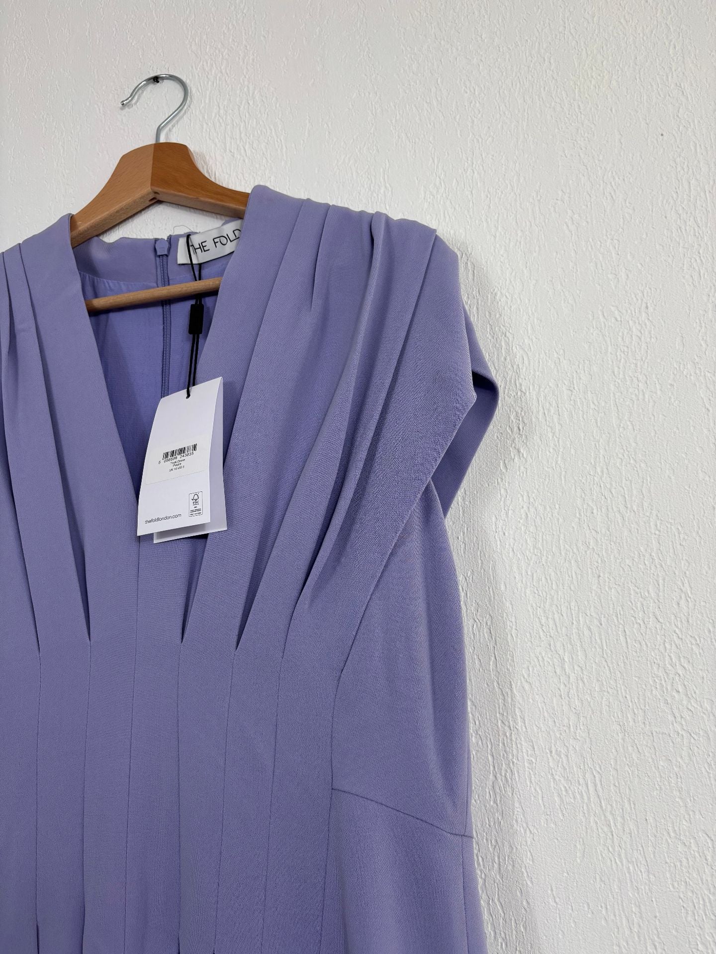 Robe The Fold Tivoli crêpe japonais lilas encolure plissée – T.38-5