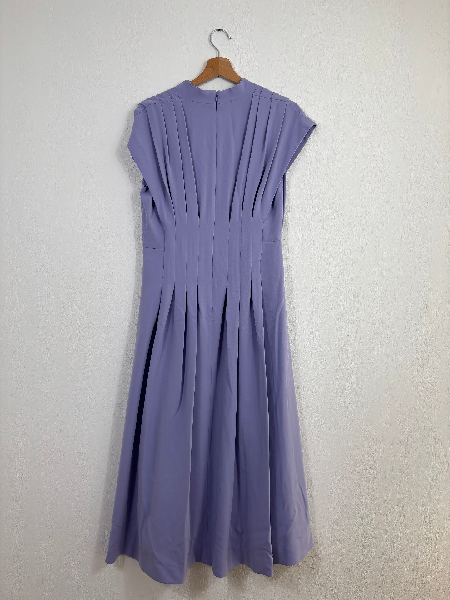 Robe The Fold Tivoli crêpe japonais lilas encolure plissée – T.38-6