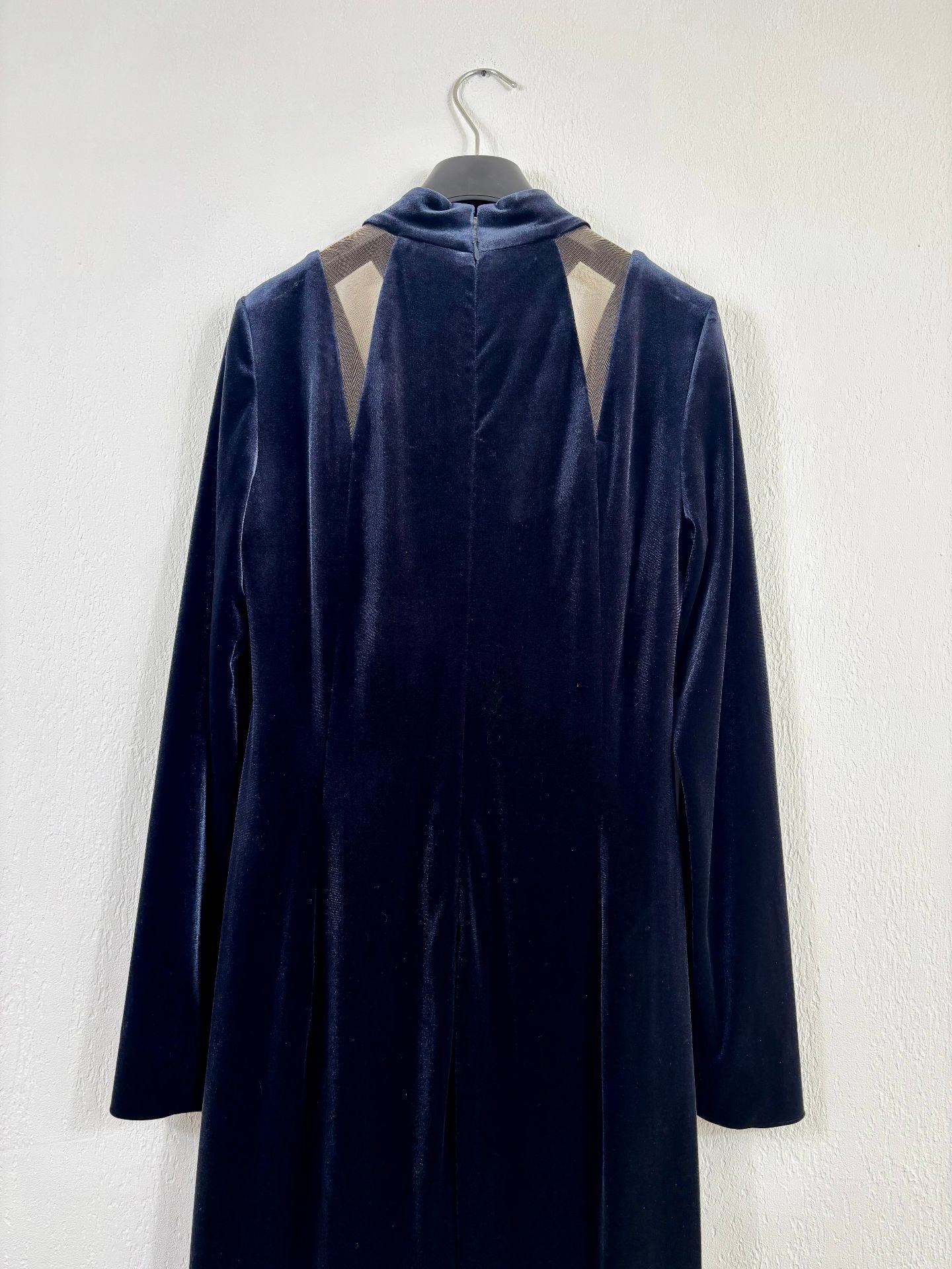 Robe longue velours mockneck 100 ans épaules mesh – Akris – Taille 40-6