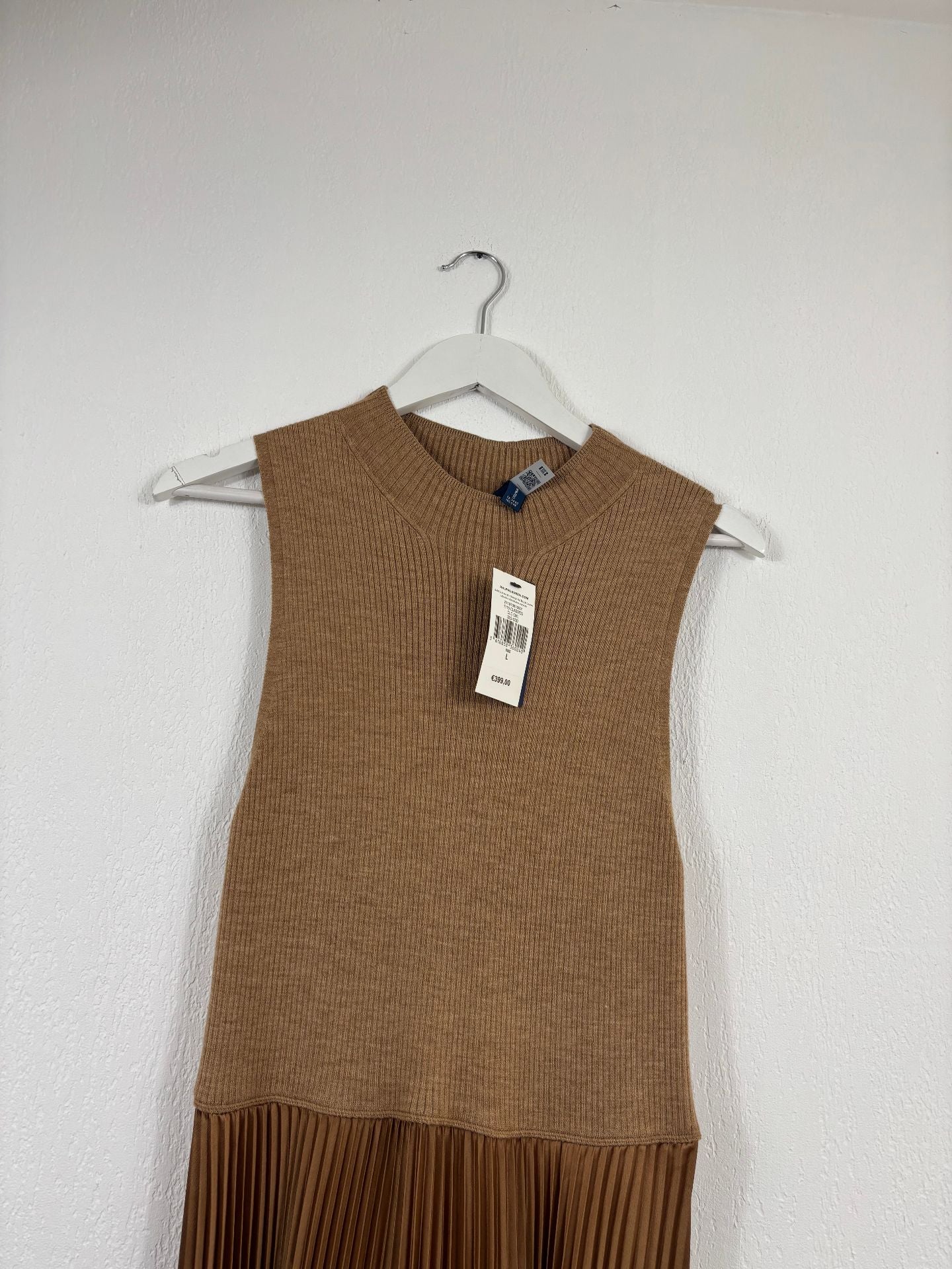 Robe longue en laine mélangée camel plissée – Polo Ralph Lauren – Taille L-6