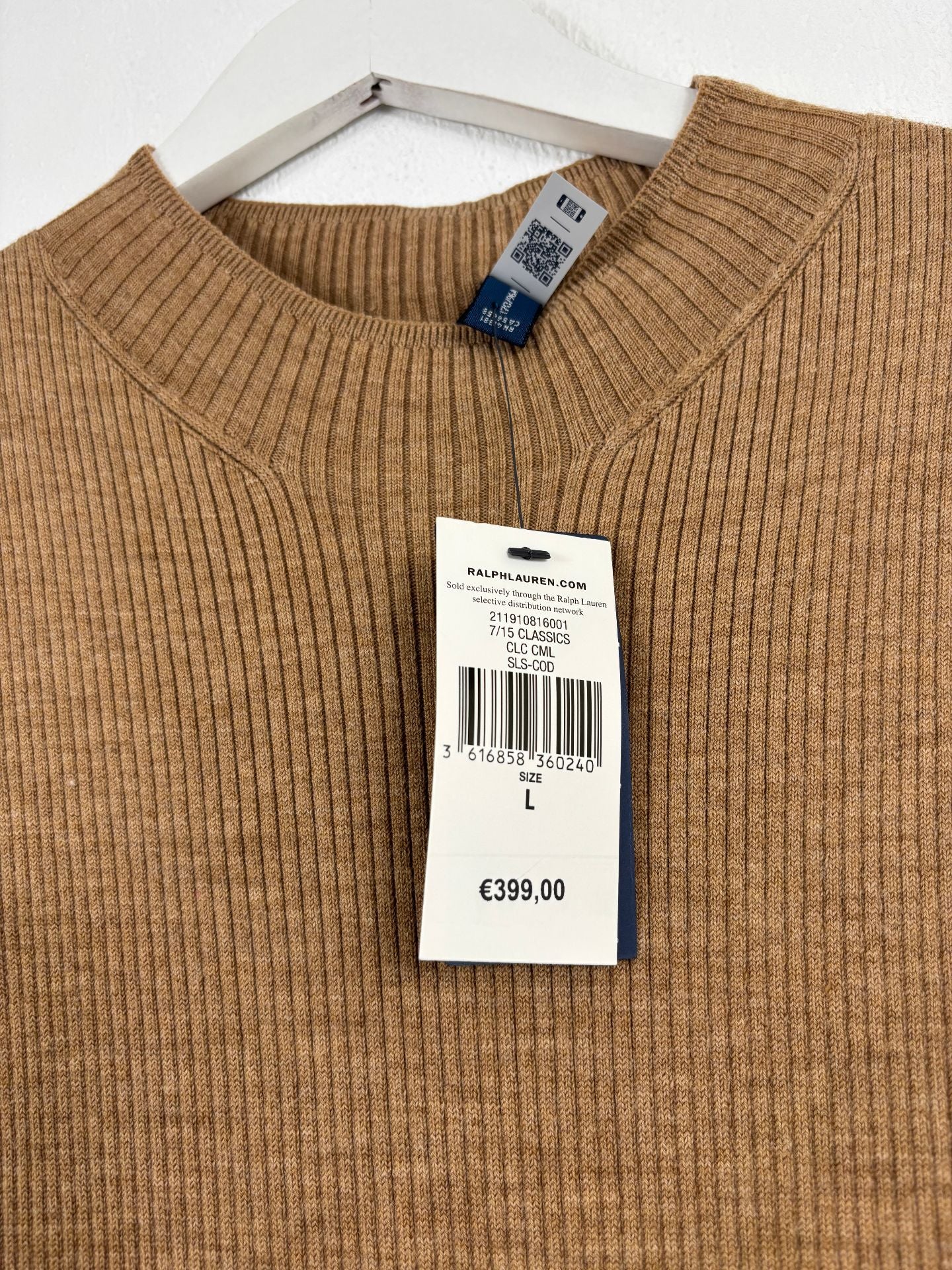 Robe longue en laine mélangée camel plissée – Polo Ralph Lauren – Taille L-7