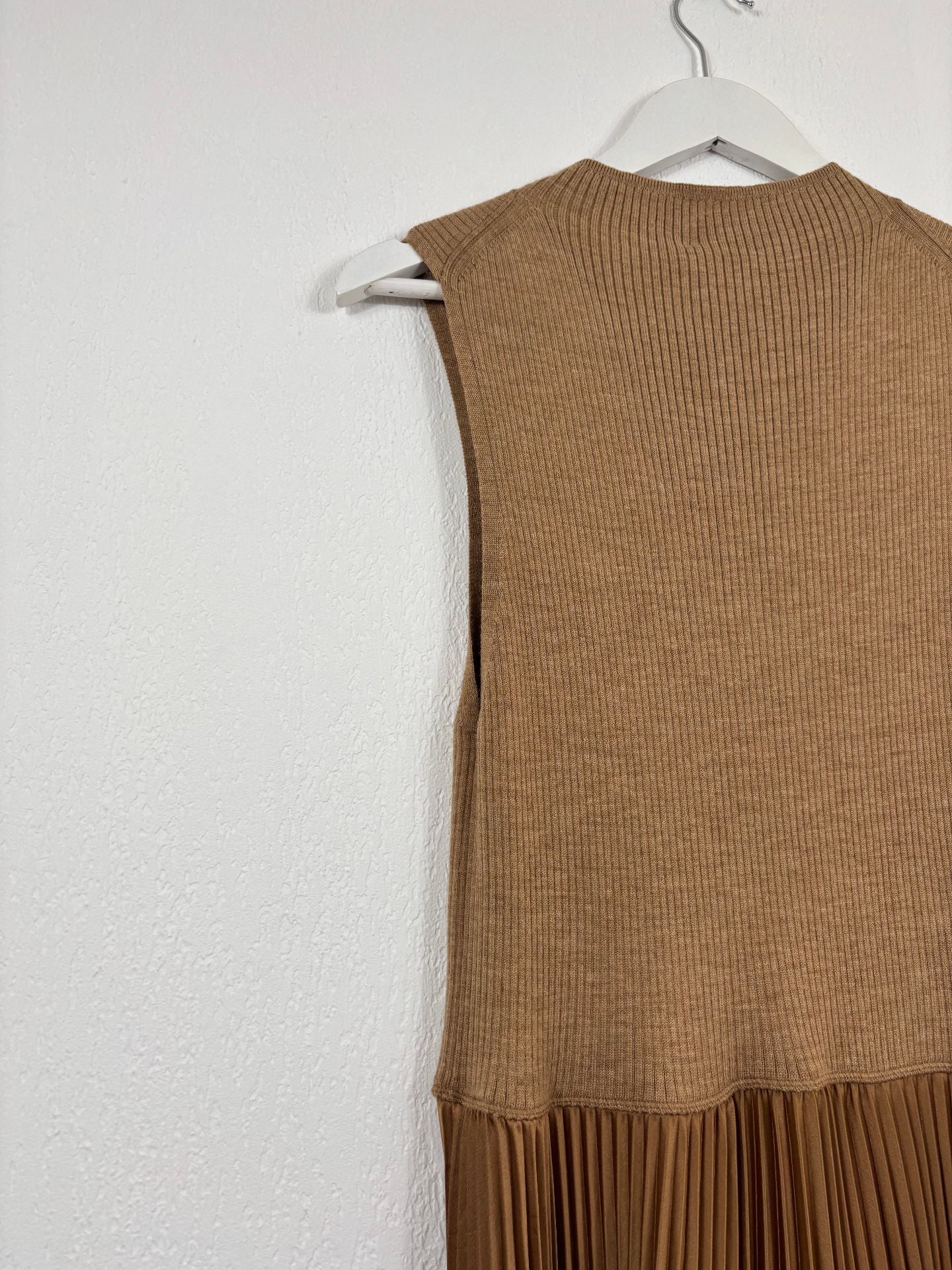 Robe longue en laine mélangée camel plissée – Polo Ralph Lauren – Taille L-10