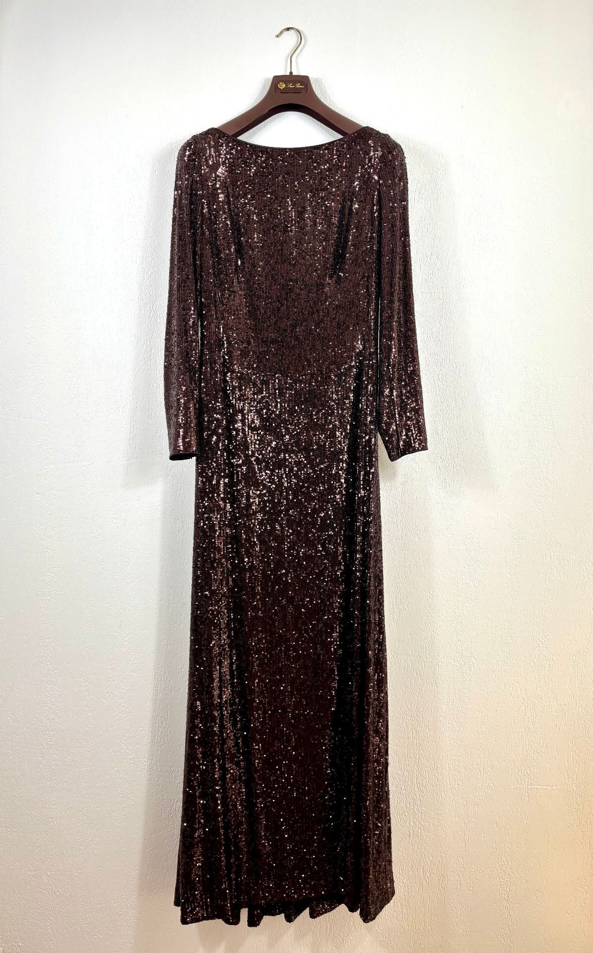 Robe longue bronze à sequins – Akris – Taille 42-2