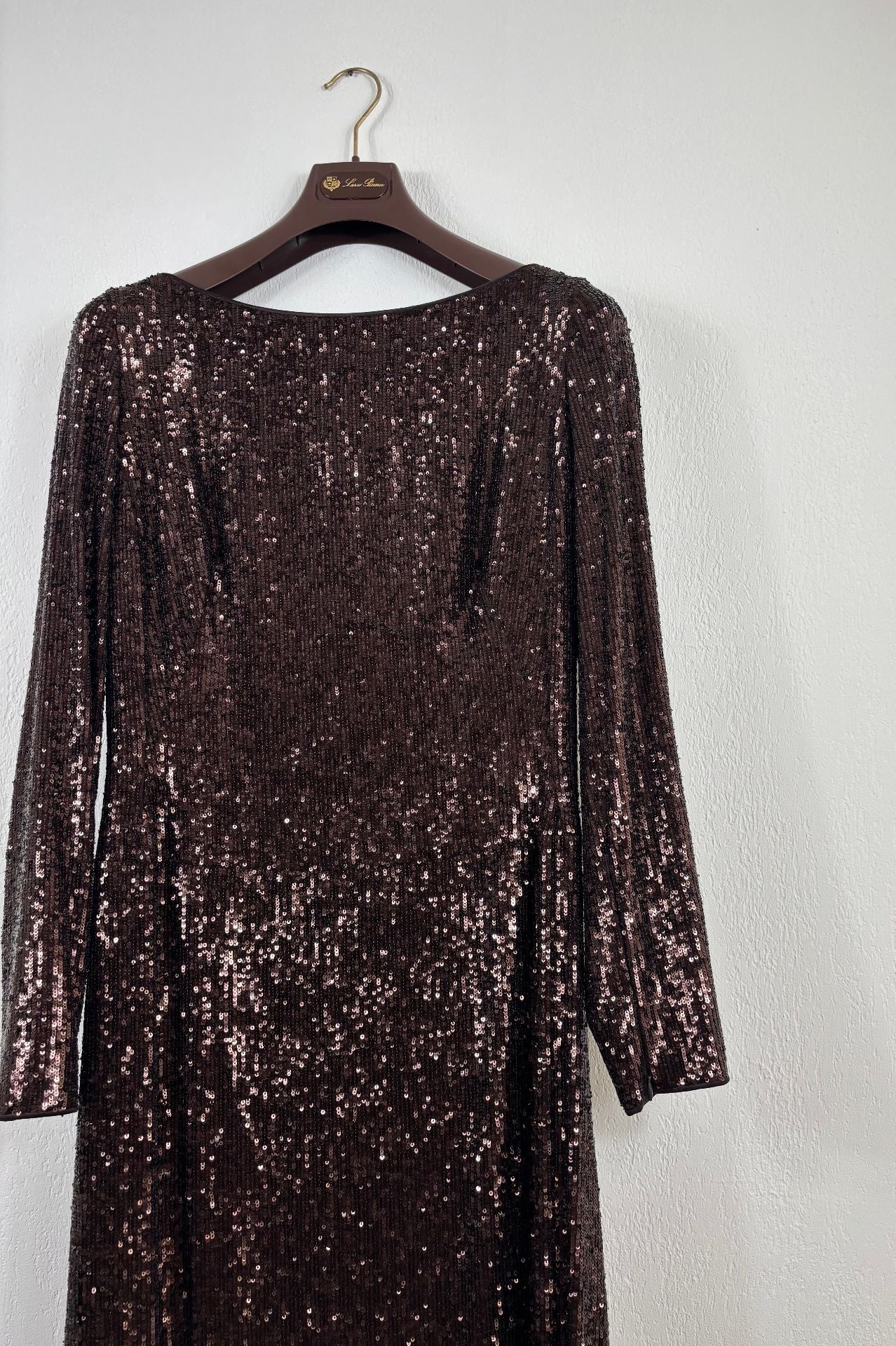 Robe longue bronze à sequins – Akris – Taille 42-3
