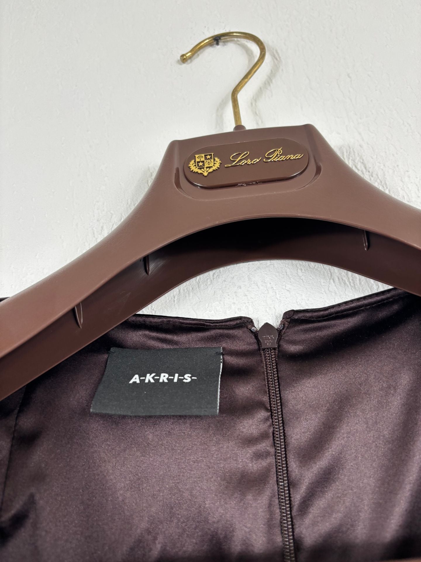 Robe longue bronze à sequins – Akris – Taille 42-5