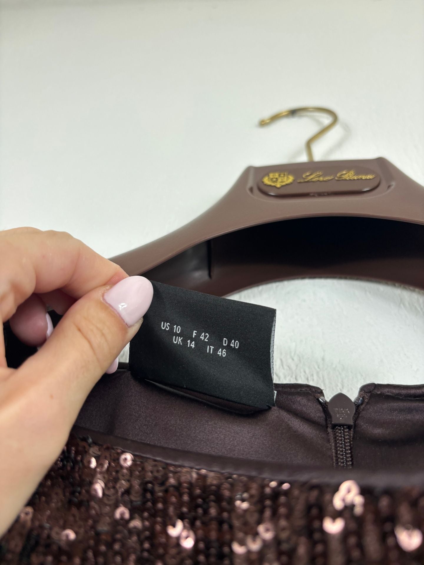 Robe longue bronze à sequins – Akris – Taille 42-6