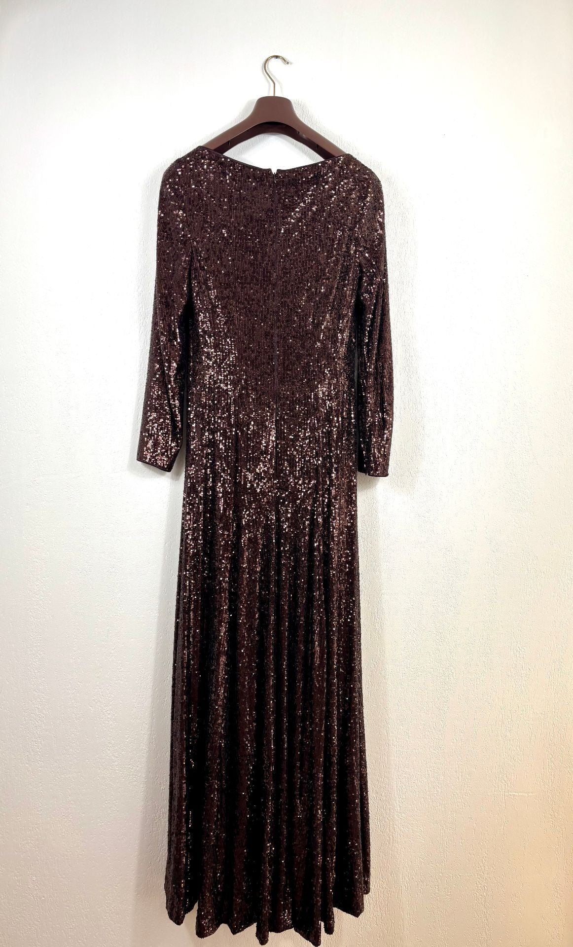 Robe longue bronze à sequins – Akris – Taille 42-7