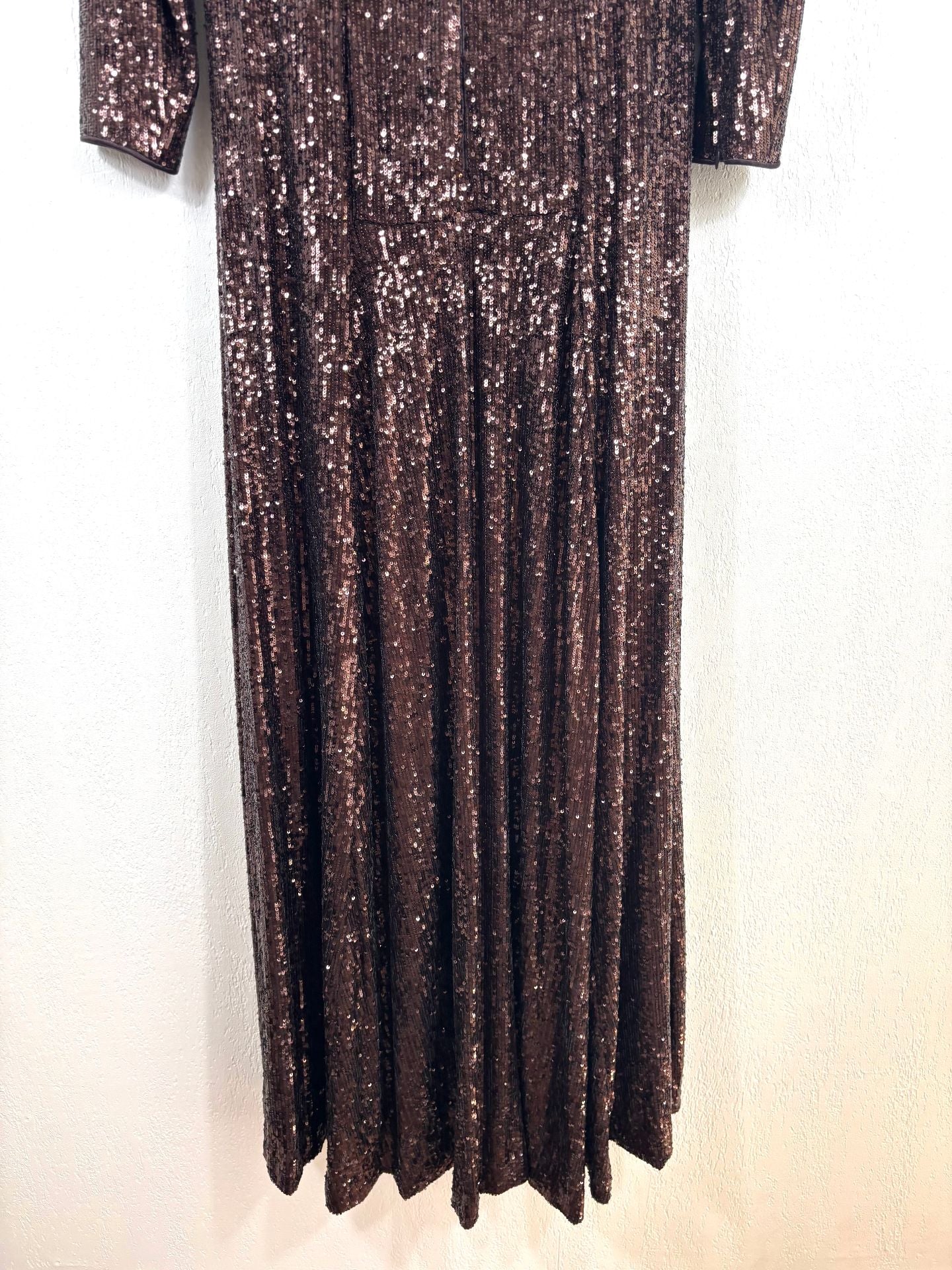Robe longue bronze à sequins – Akris – Taille 42-9