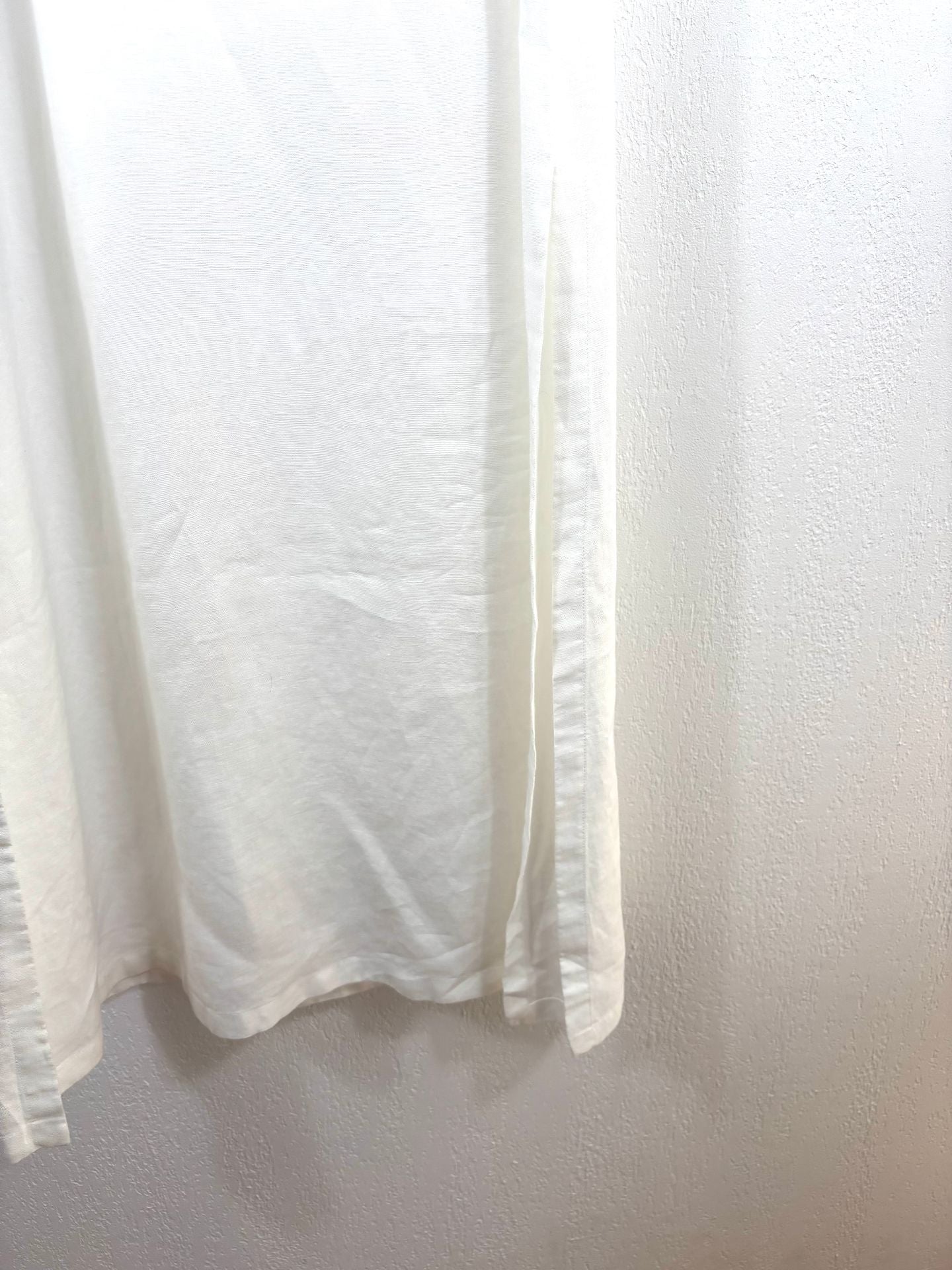 Robe longue en lin blanc brodé bleu – Aman – Taille unique-6