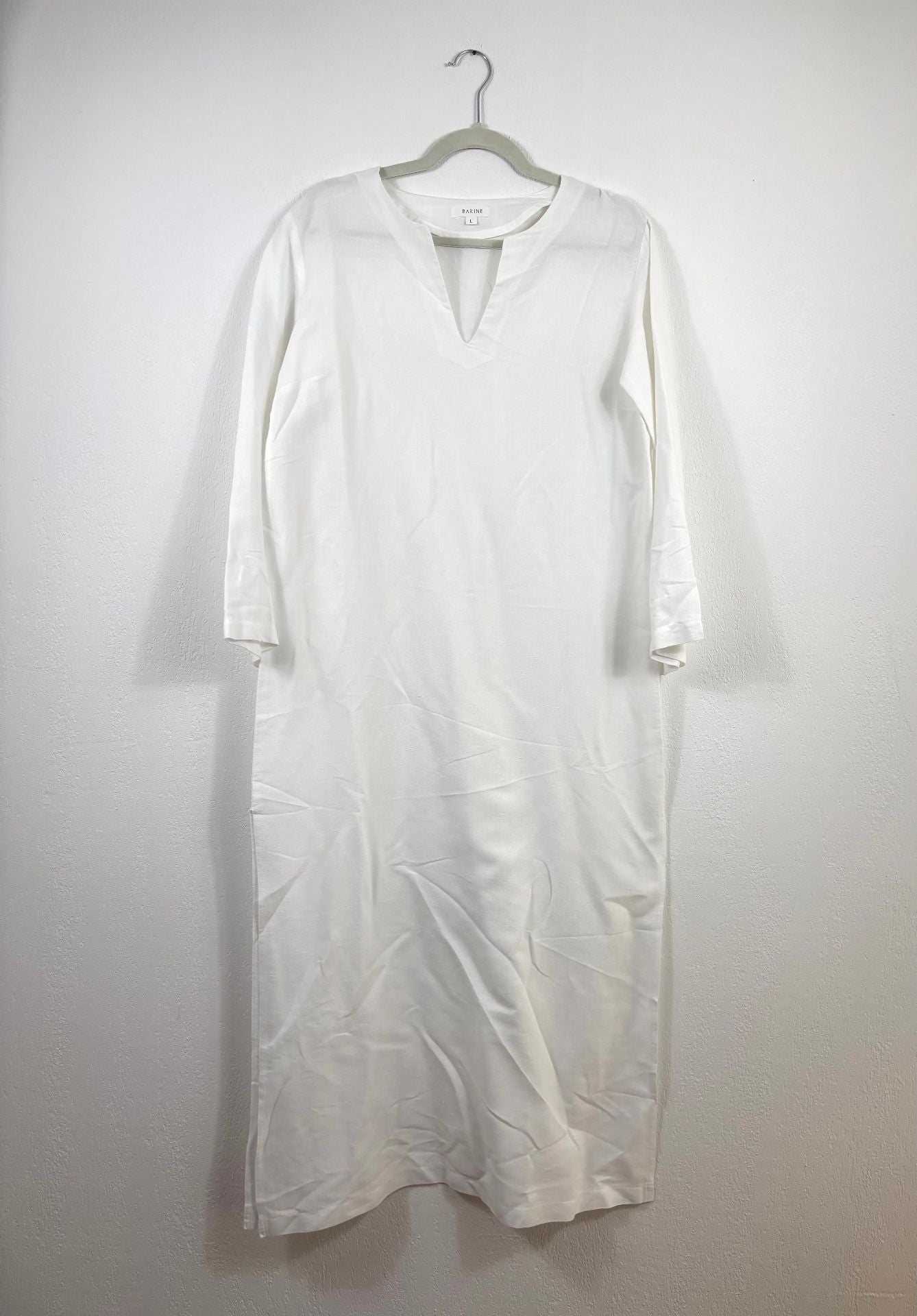Robe longue en lin blanc – Barine – Taille L-2