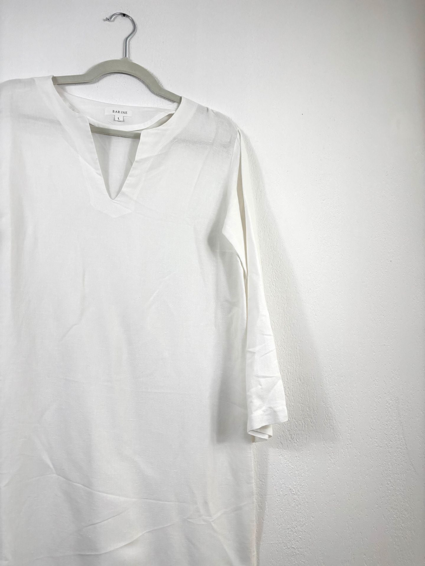 Robe longue en lin blanc – Barine – Taille L-3