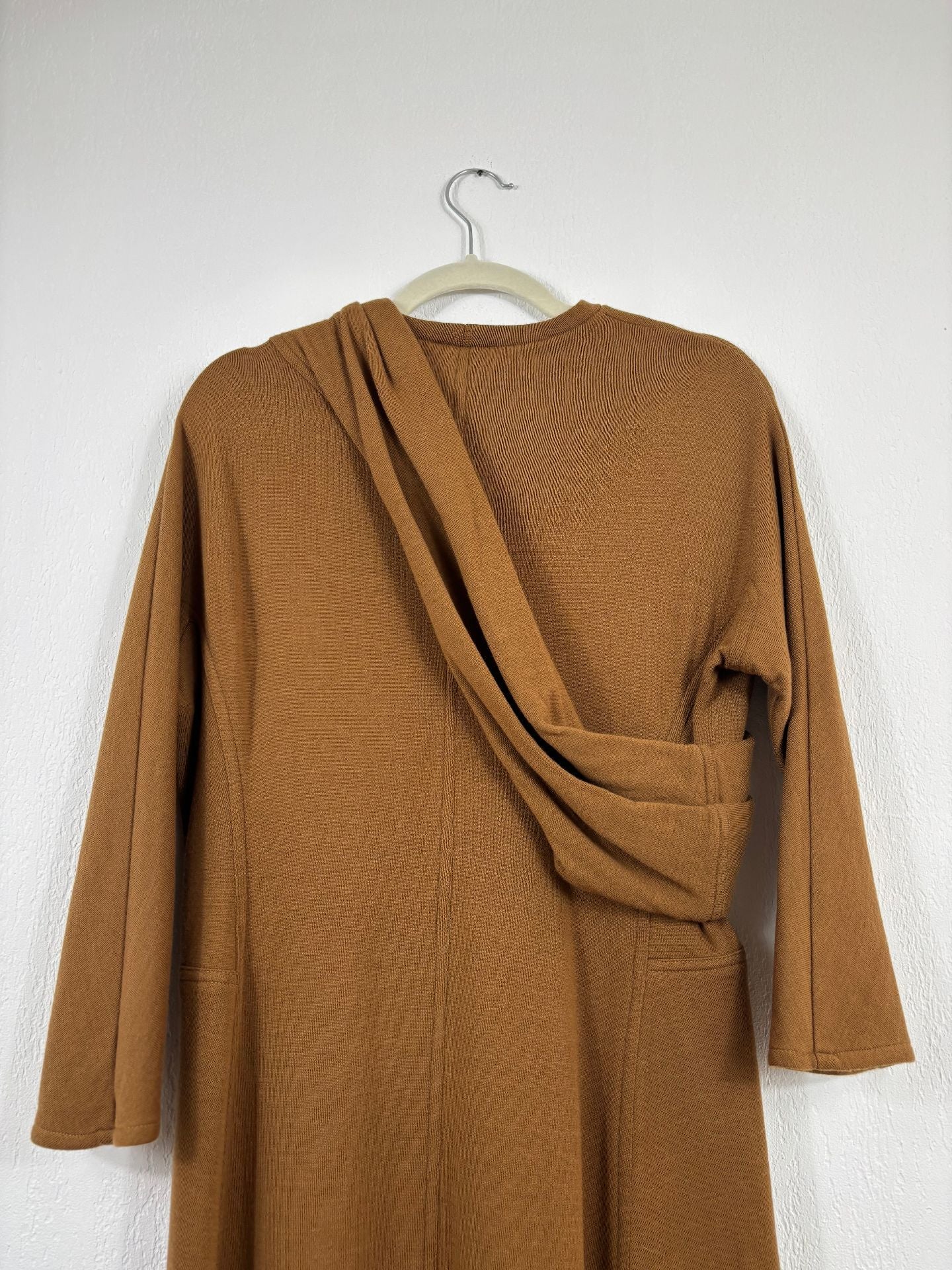Robe longue drapée en maille marron – Taille L-7