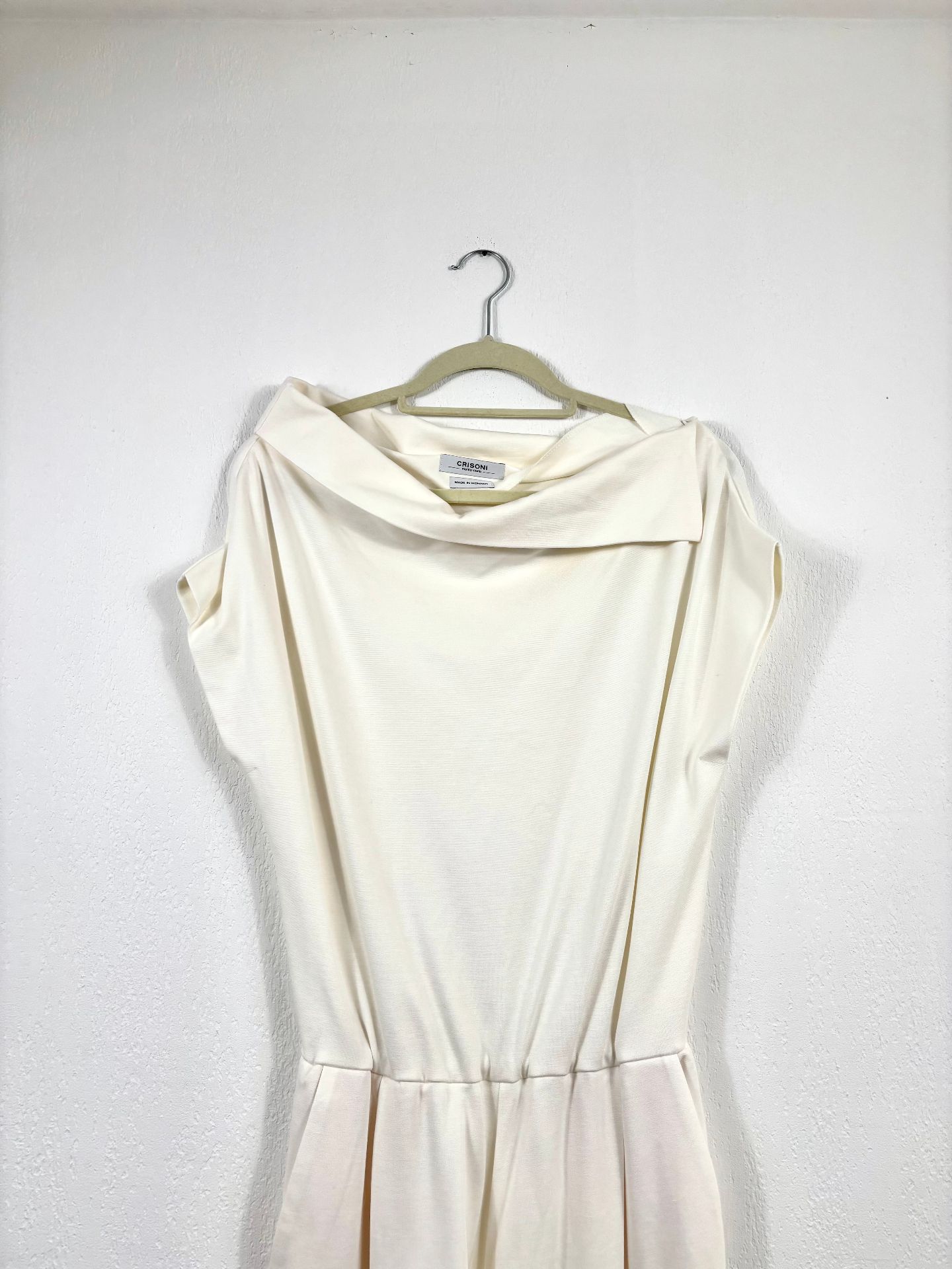 Combinaison écrue en maille de coton drapée – Crisoni – Taille L-2