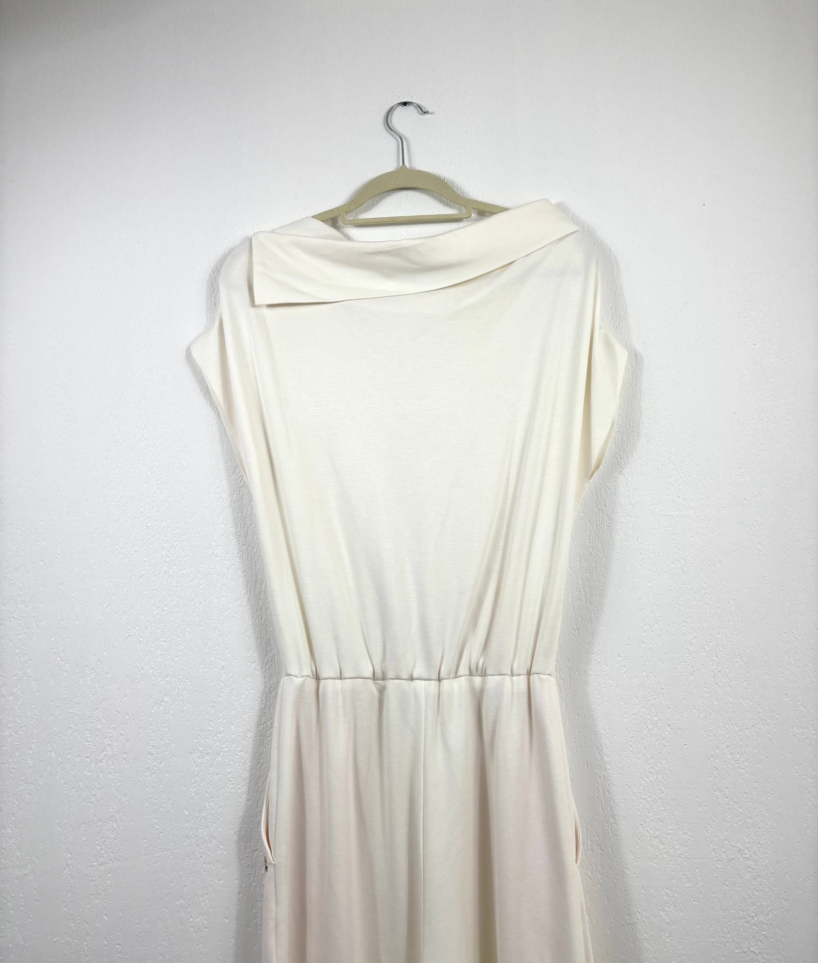 Combinaison écrue en maille de coton drapée – Crisoni – Taille L-8