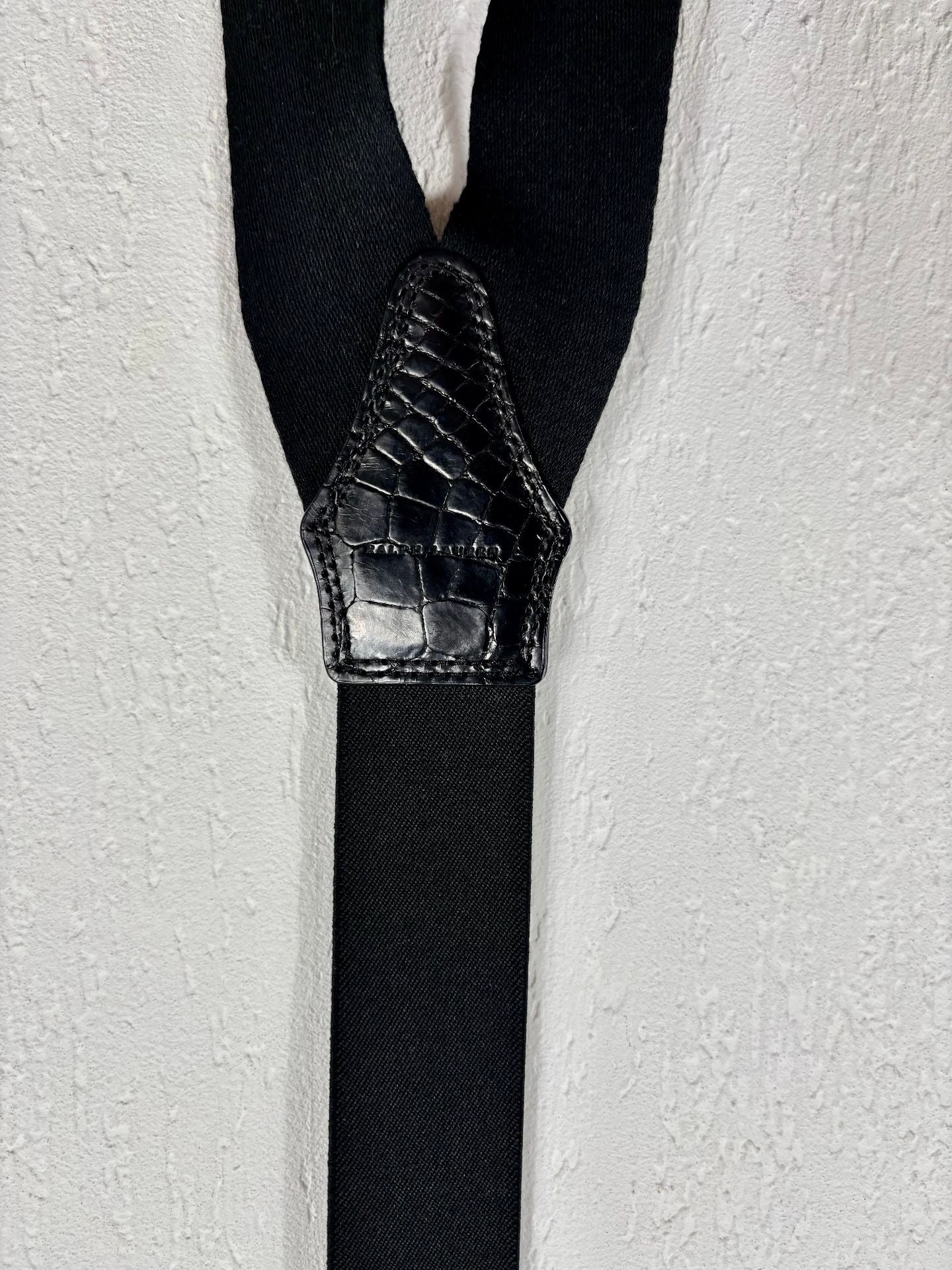 Bretelles en soie et alligator noir – Ralph Lauren Purple Label-8