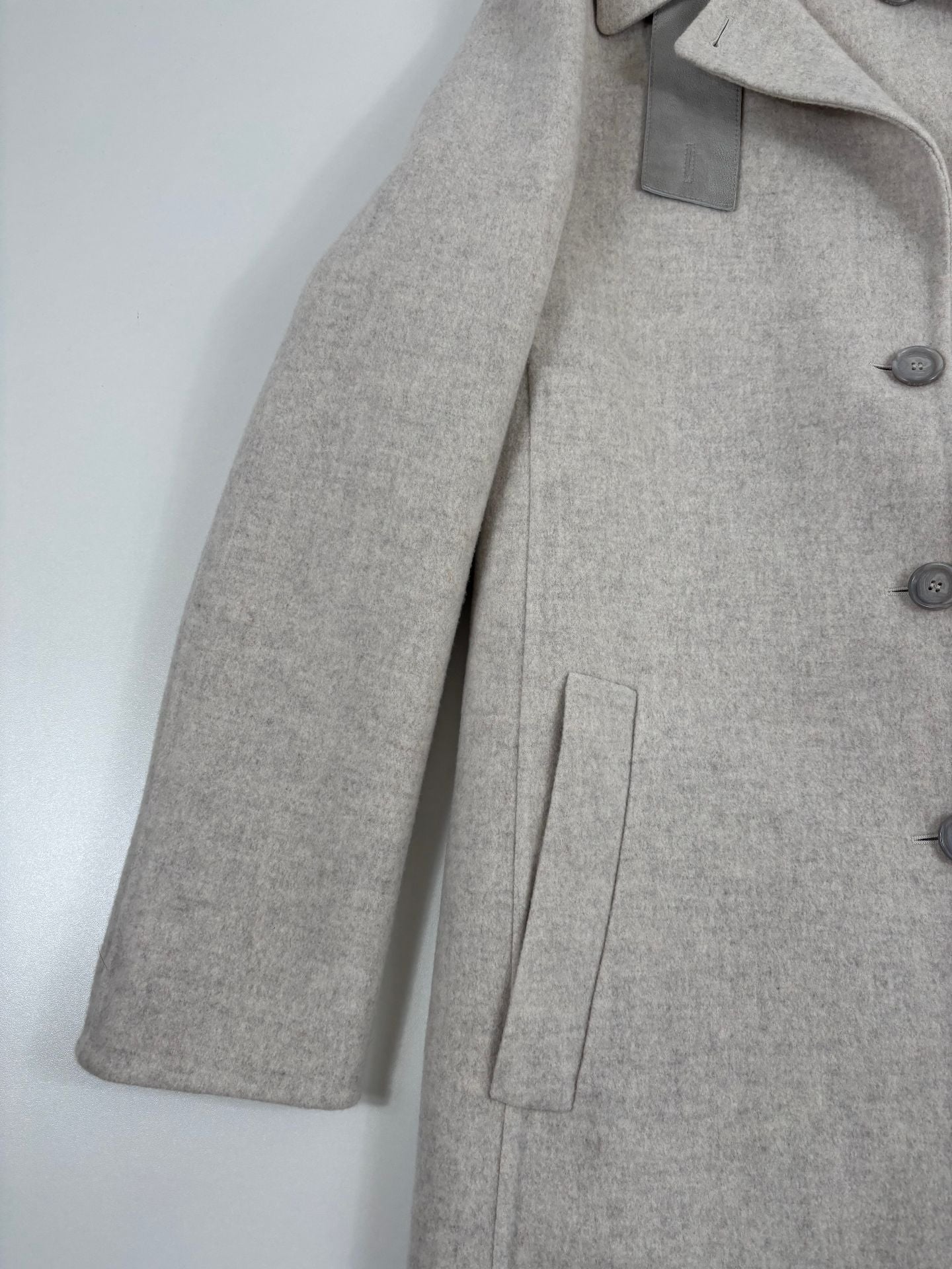 Manteau long en laine gris chiné – Akris – Taille 42-4
