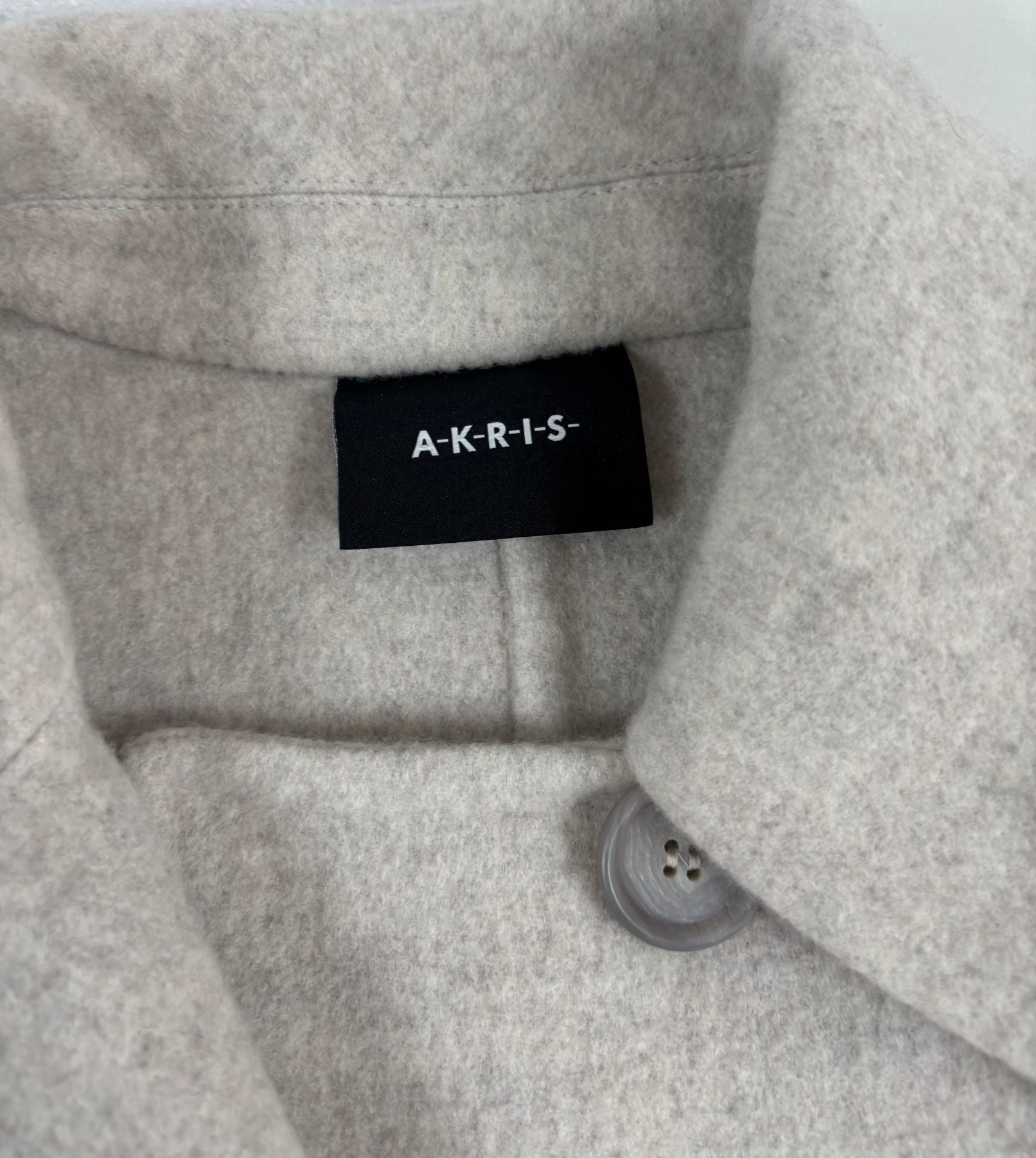 Manteau long en laine gris chiné – Akris – Taille 42-6