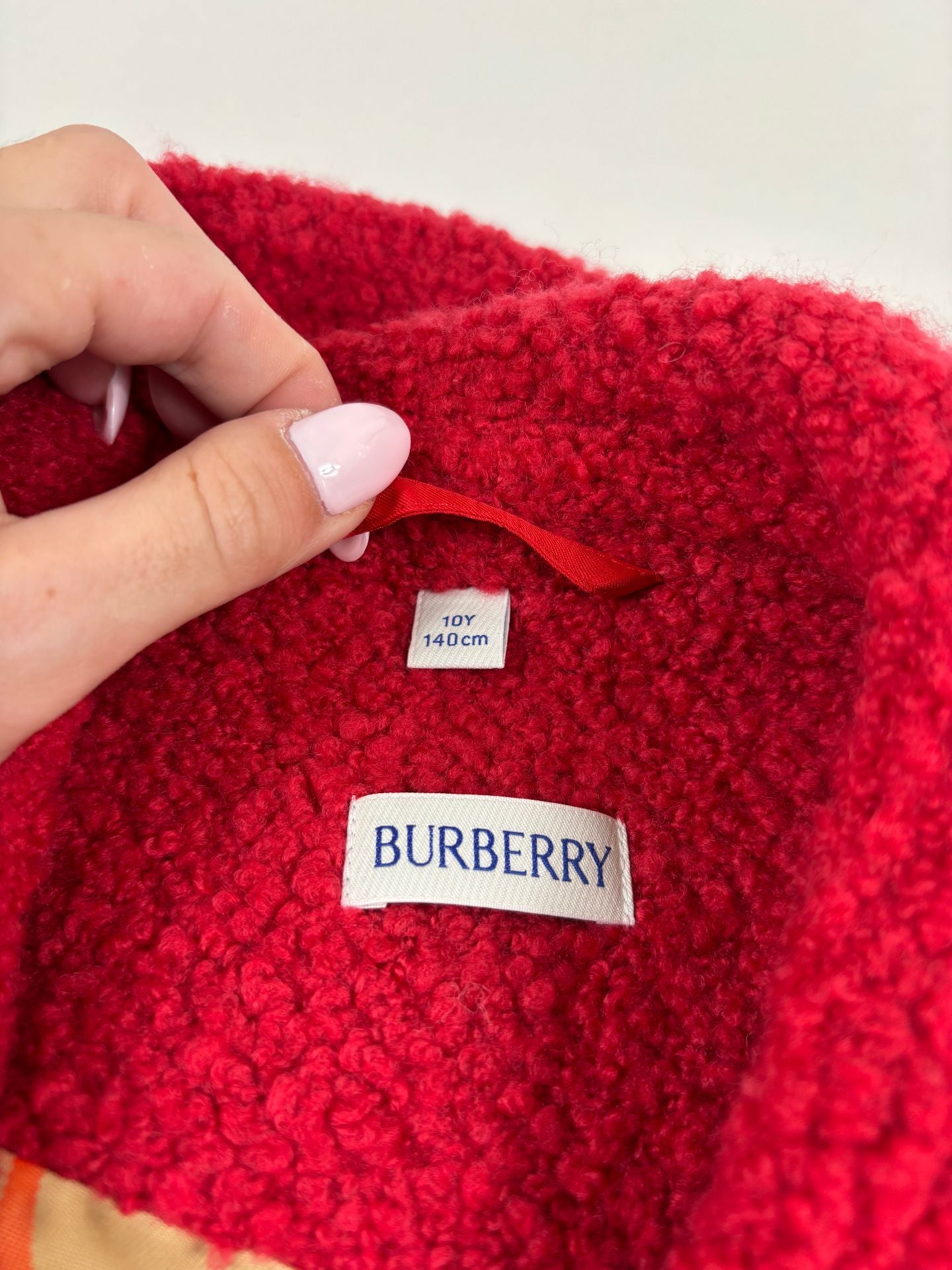 Manteau en laine bouclée rouge – Burberry Kids – 10 ans-6