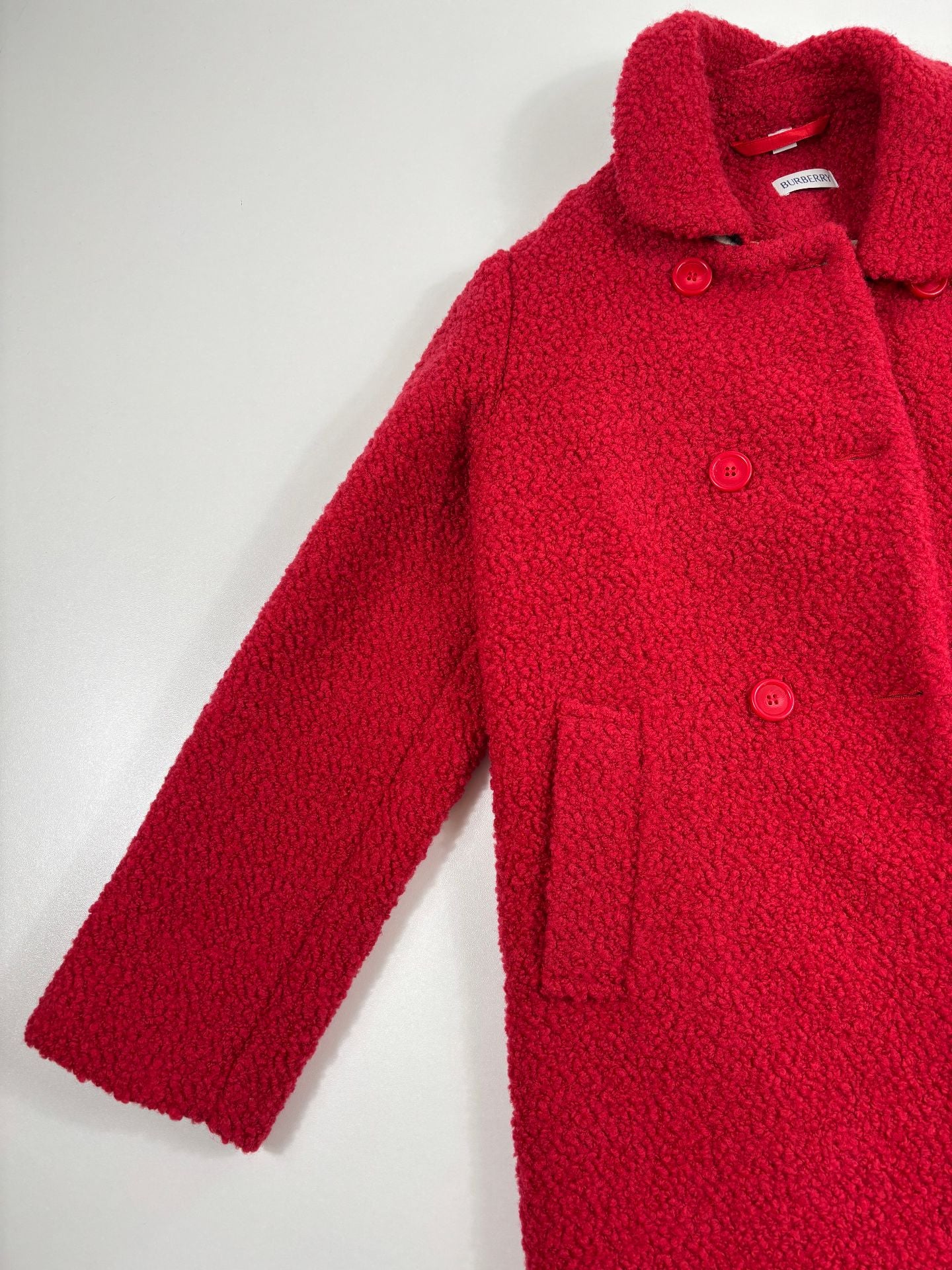 Manteau en laine bouclée rouge – Burberry Kids – 10 ans-7