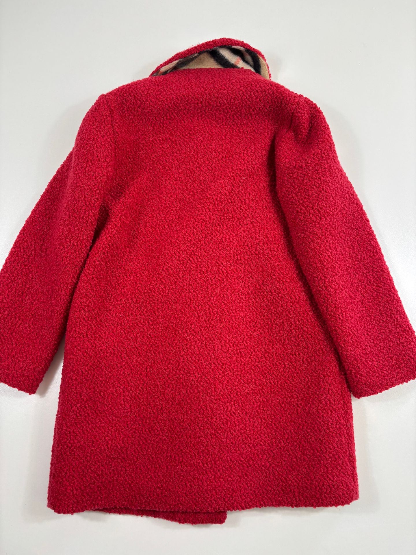 Manteau en laine bouclée rouge – Burberry Kids – 10 ans-9