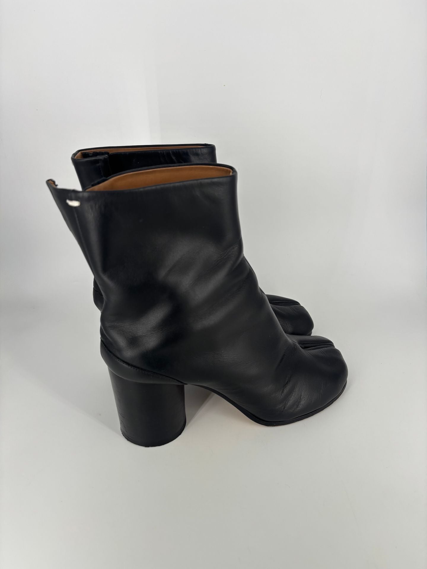 Bottines Tabi en cuir noir à talon Maison Margiela – Taille 37-3