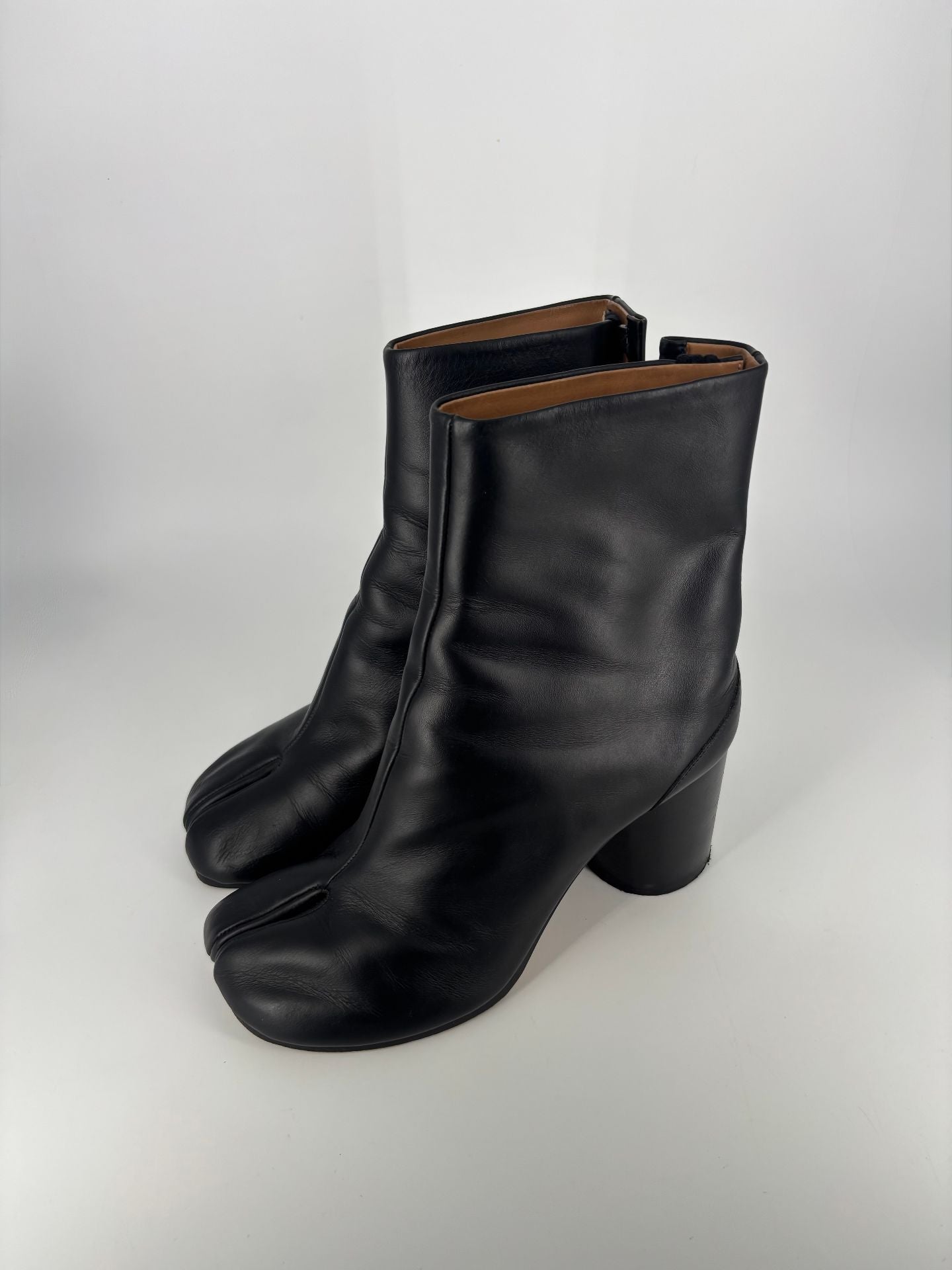 Bottines Tabi en cuir noir à talon Maison Margiela – Taille 37-6