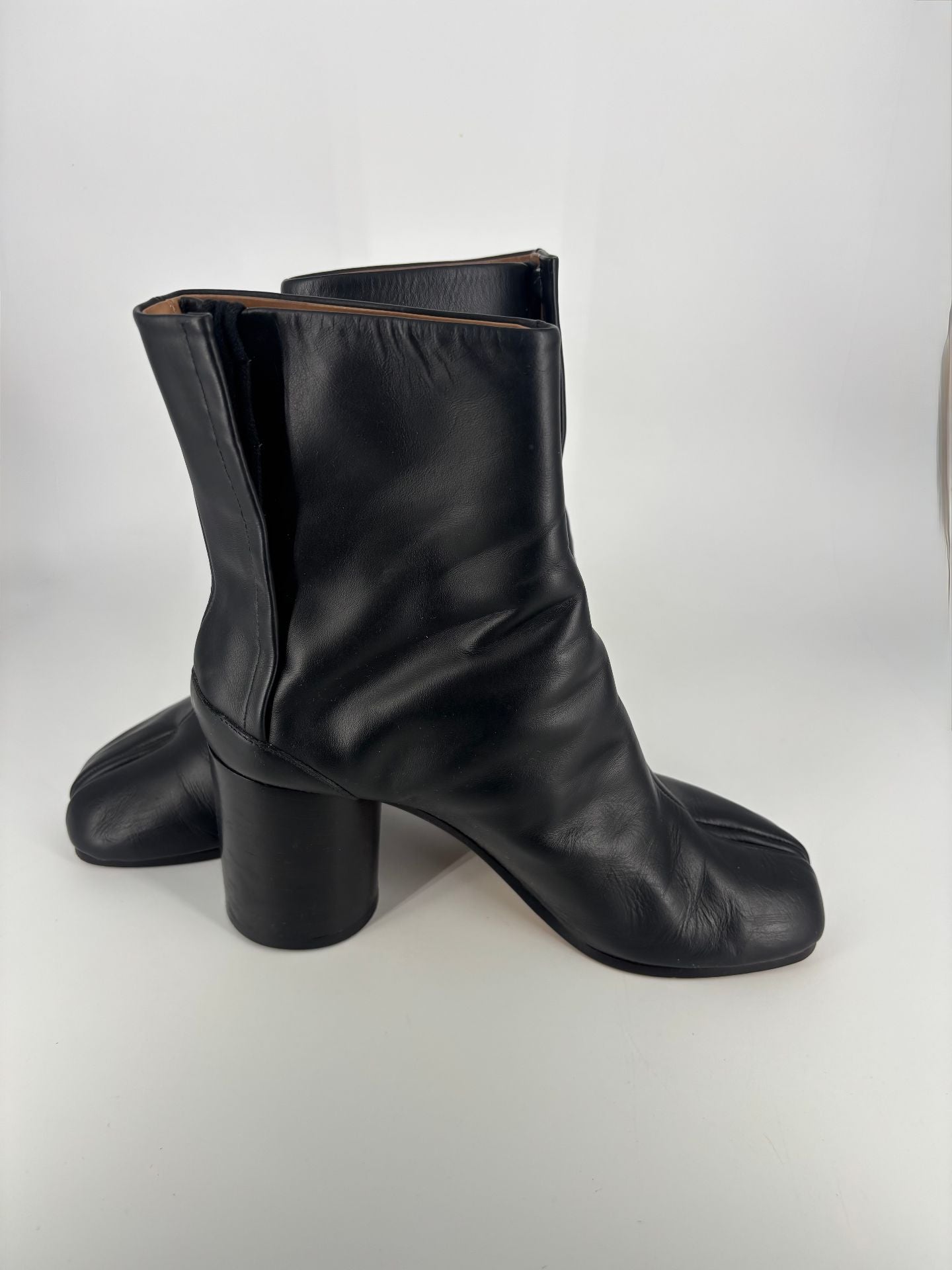 Bottines Tabi en cuir noir à talon Maison Margiela – Taille 37-7