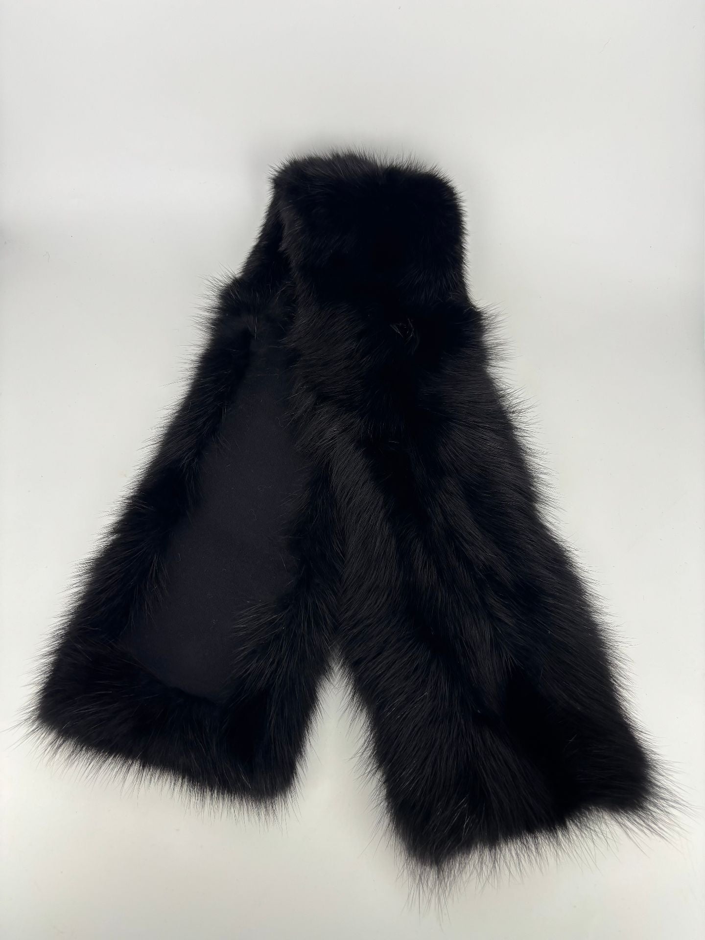 Écharpe Akris 100% zibeline noire – Fourrure de martre zibeline véritable-2