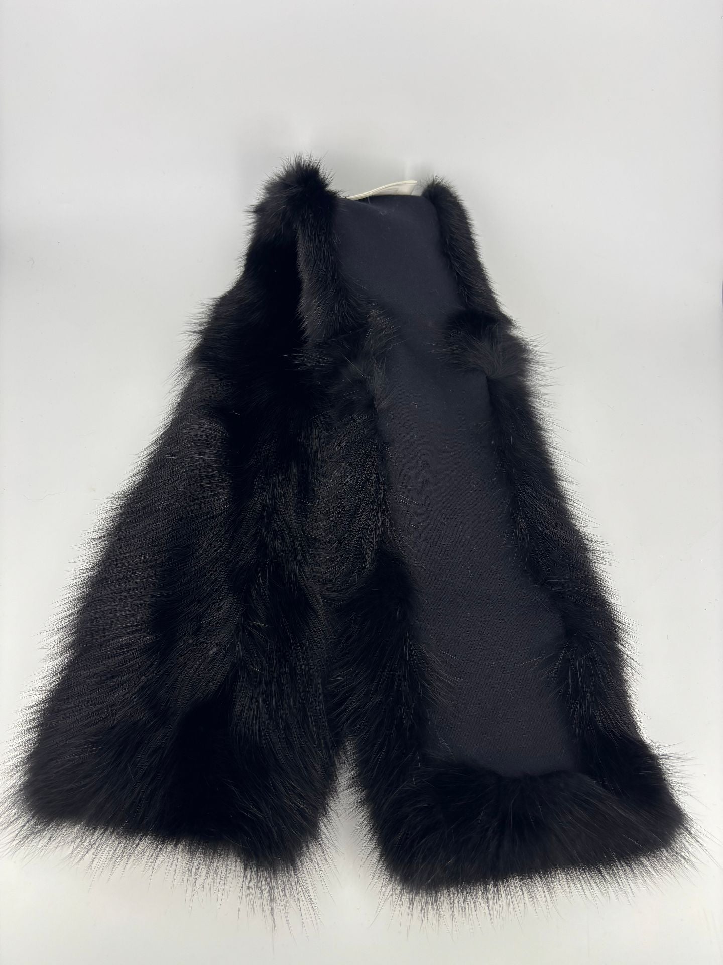 Écharpe Akris 100% zibeline noire – Fourrure de martre zibeline véritable-4