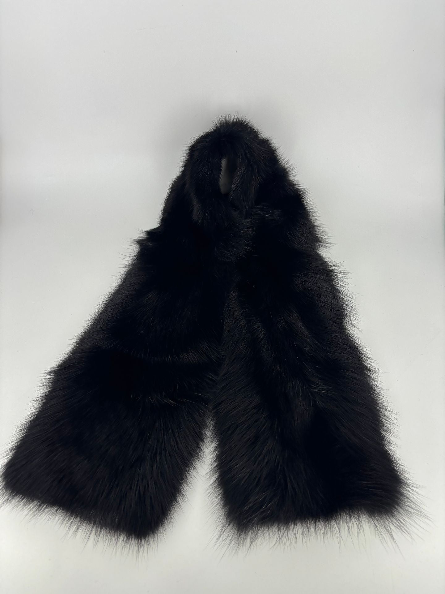 Écharpe Akris 100% zibeline noire – Fourrure de martre zibeline véritable-5