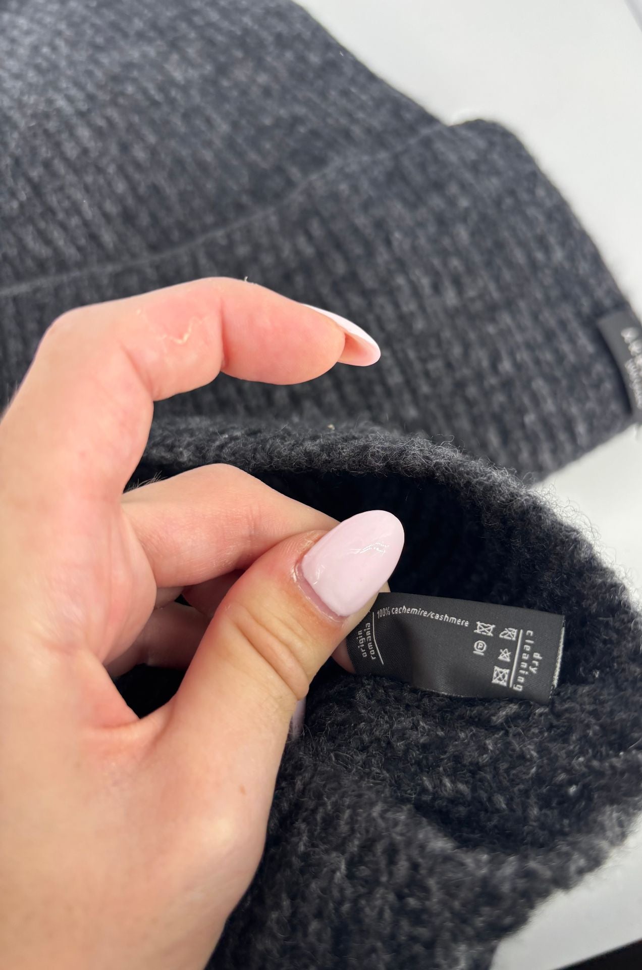 Ensemble Akris - Bonnet et écharpe en cachemire gris anthracite-8
