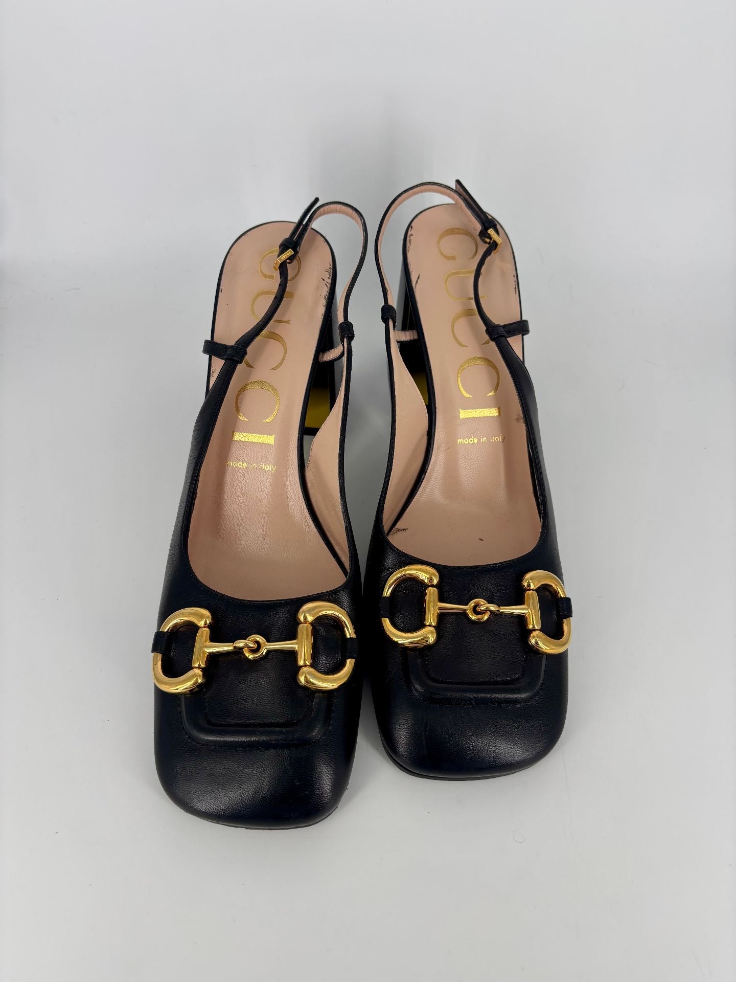 Escarpins slingback Horsebit en cuir noir – Gucci – Taille 40,5-3
