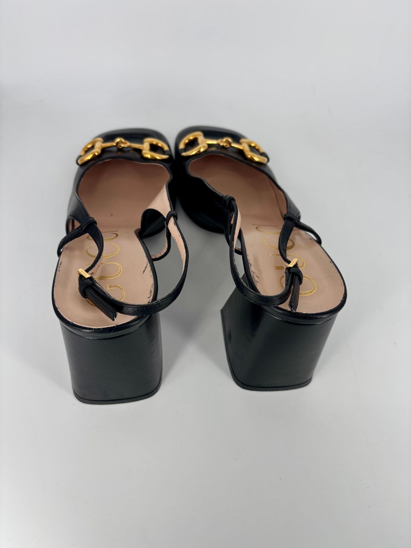 Escarpins slingback Horsebit en cuir noir – Gucci – Taille 40,5-5