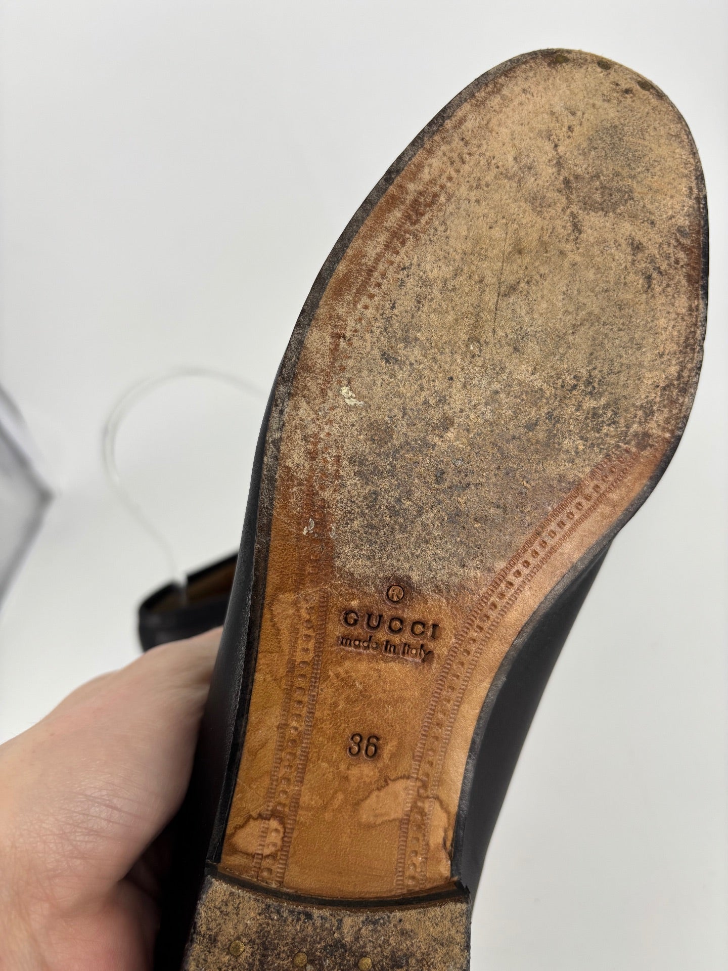 Mocassins Horsebit en cuir noir – Gucci – T. 36-8