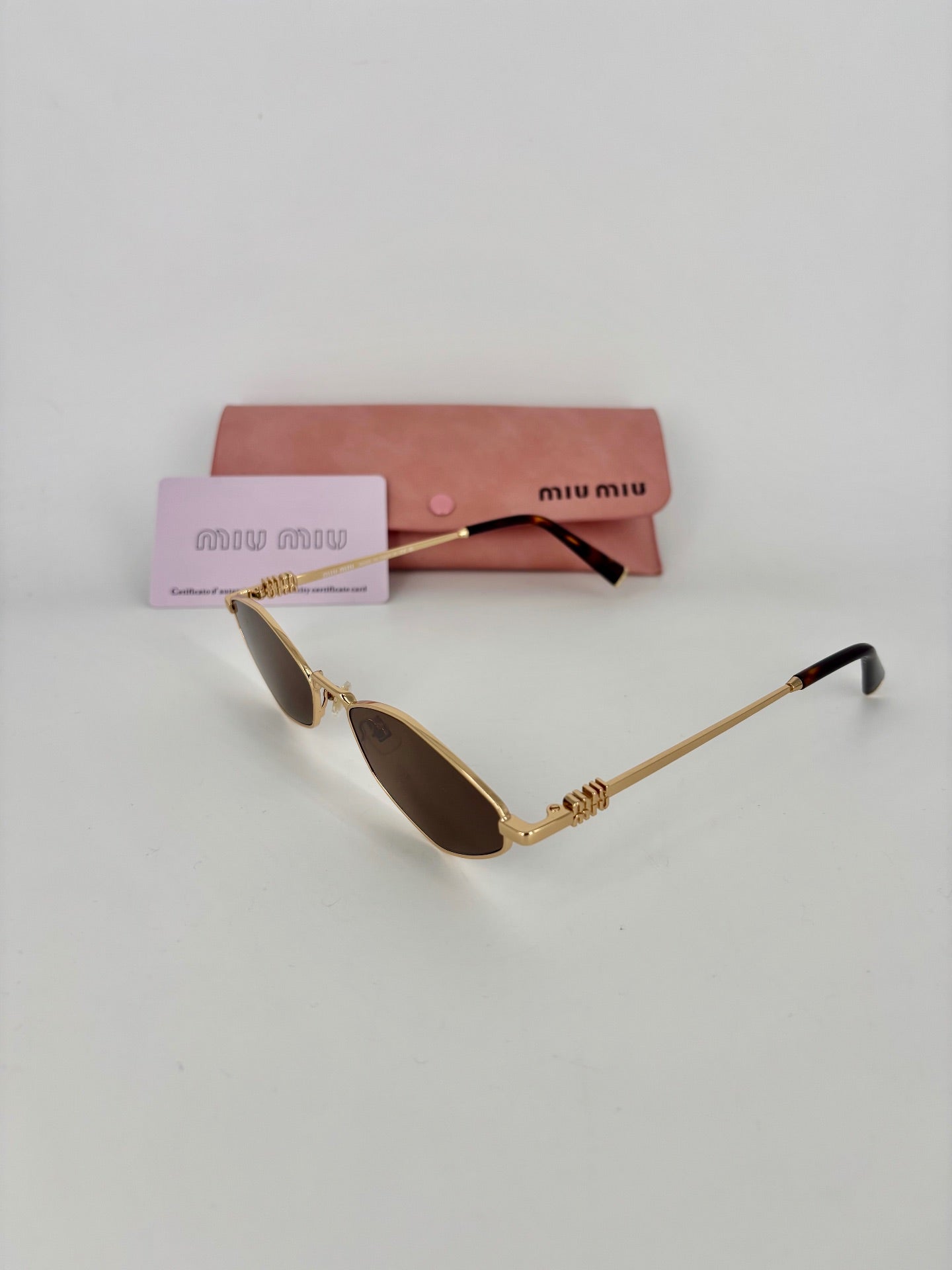 Miu Miu Geometric Gold Metal Sunglasses-3