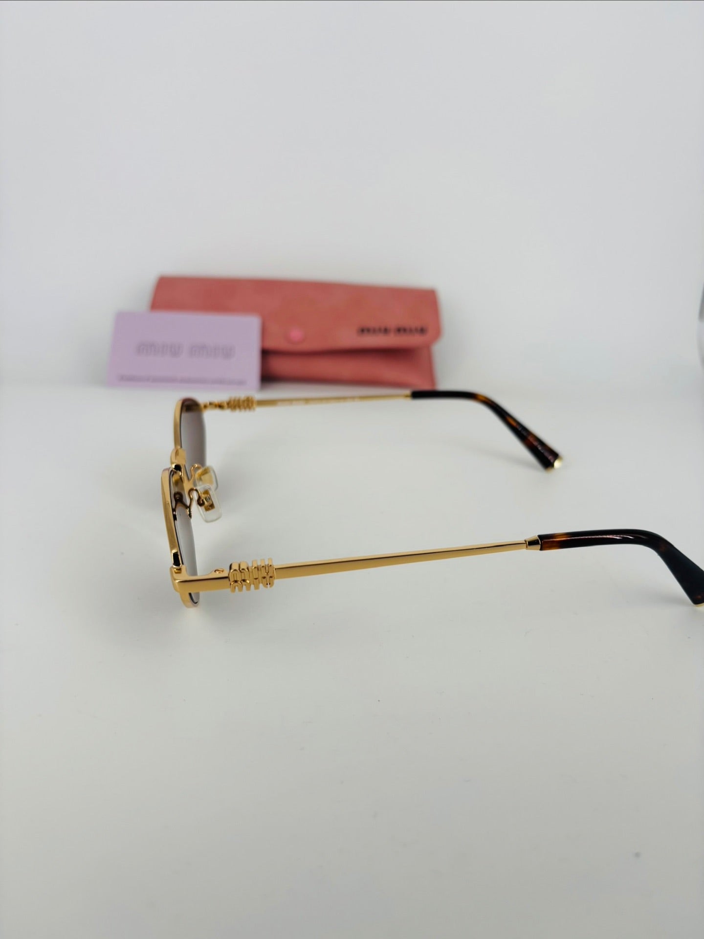 Miu Miu Geometric Gold Metal Sunglasses-4