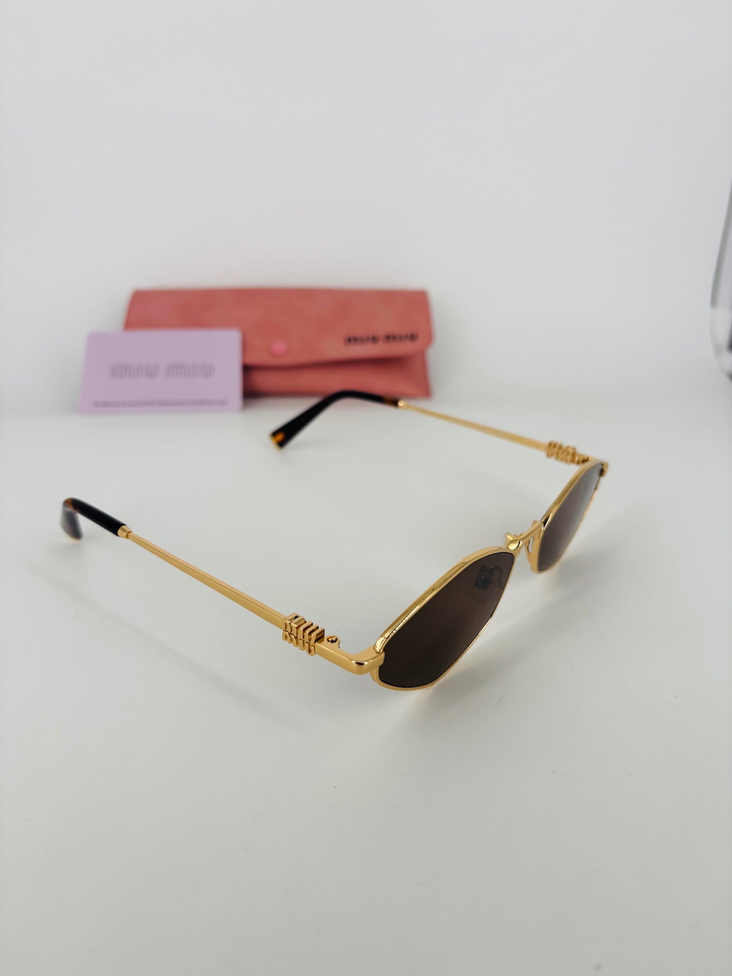 Miu Miu Geometric Gold Metal Sunglasses-5